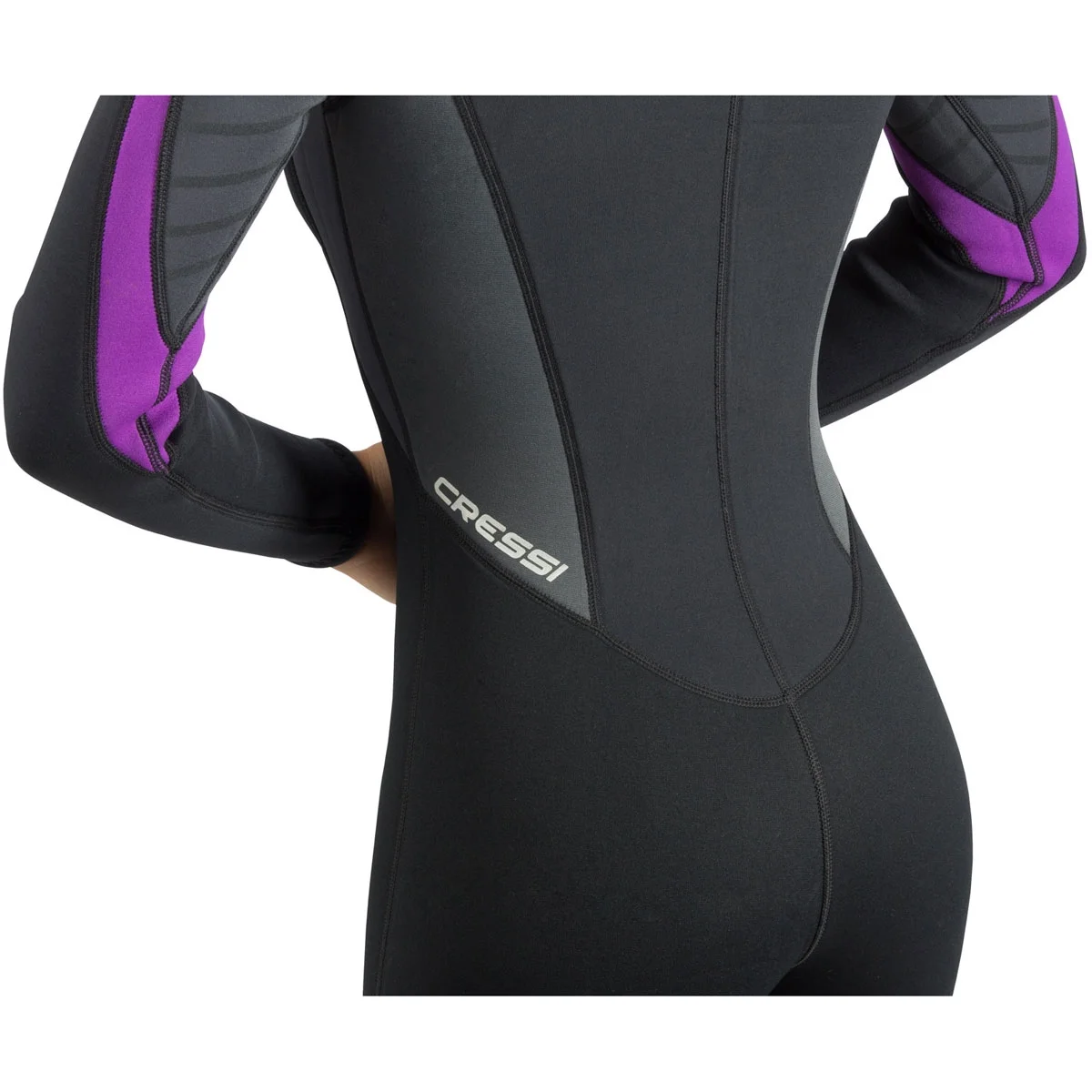 Cressi Women's Bahia Flex 2.5mm Front Zip Neoprene Full Wetsuit (Black/Lilac, XX-Large)