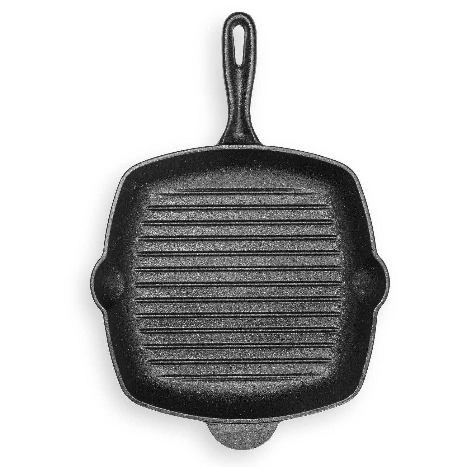 Granitestone 10.25 in. Pre-Seasoned Cast Iron Square Grill Pan