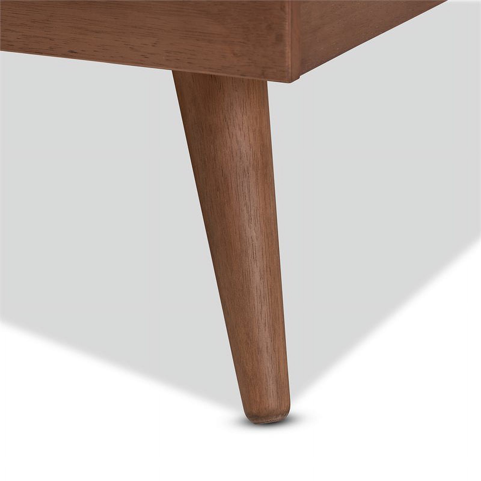 3 Piece Full Bed with Nightstand and Dresser Set in Walnut Brown and White