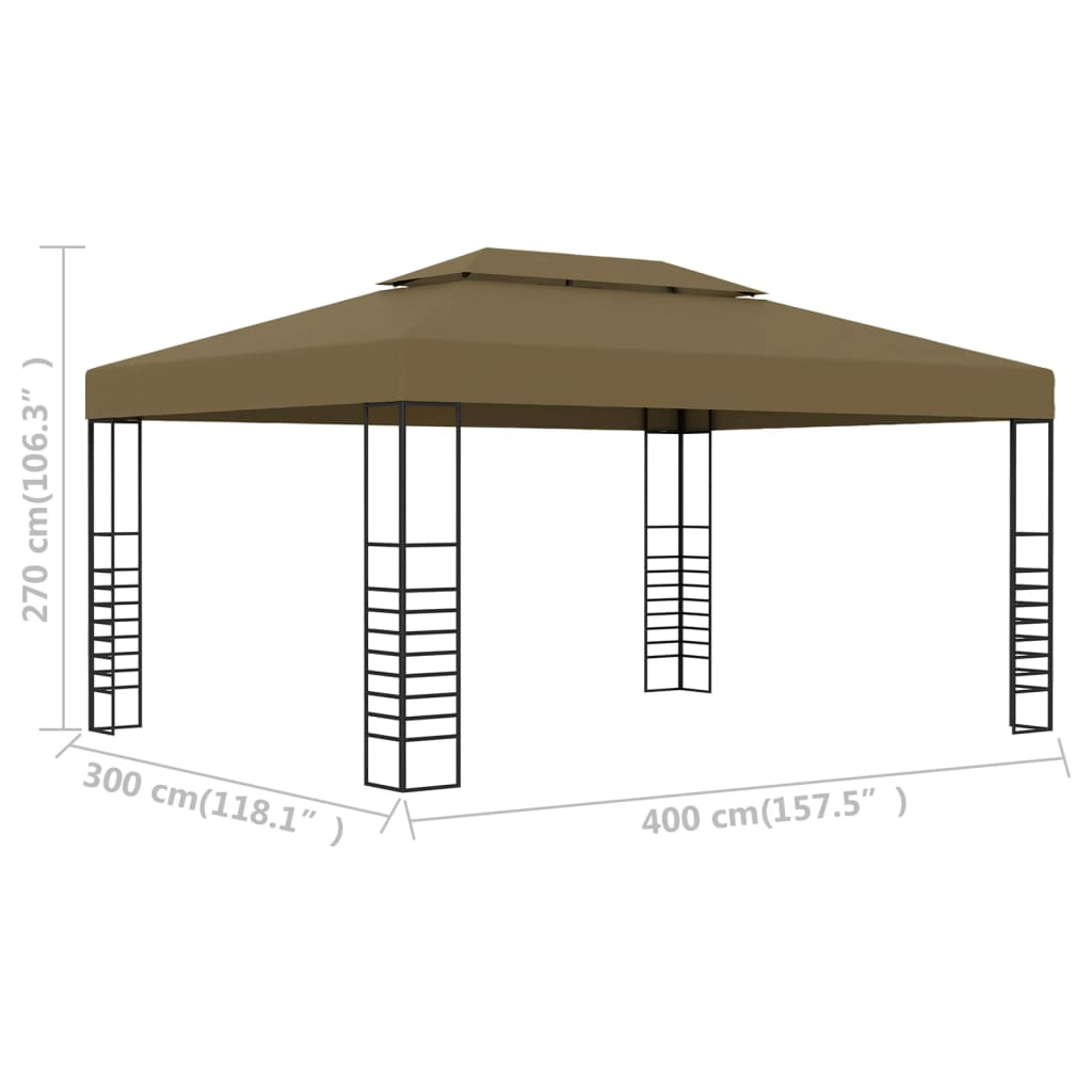 Gazebo 9.8'x13.1' Taupe 0.6 oz/ft2