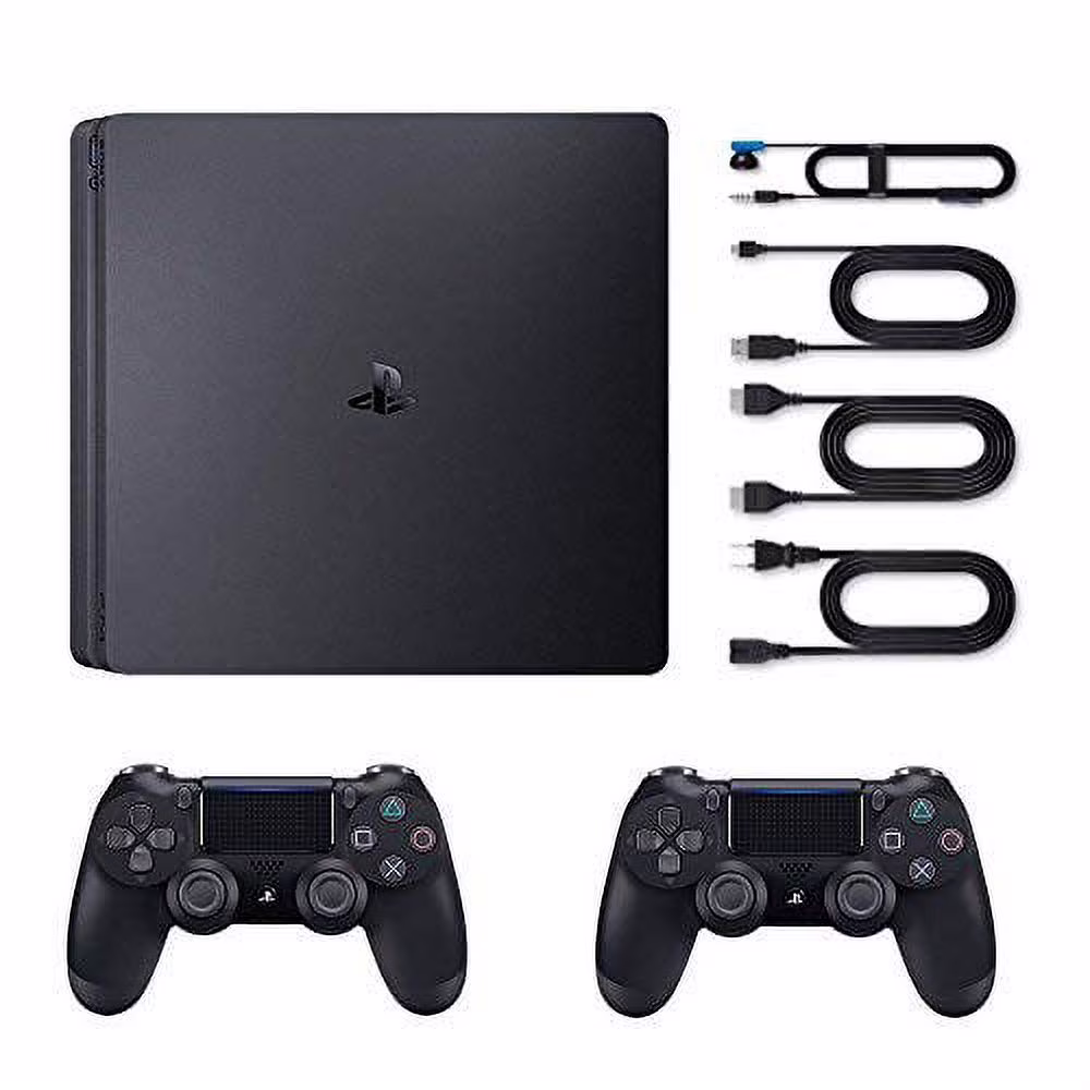 Restored PlayStation 4 Dualshock 4 Bundle Two Controllers 1TB Console 2 Black Home (Refurbished)