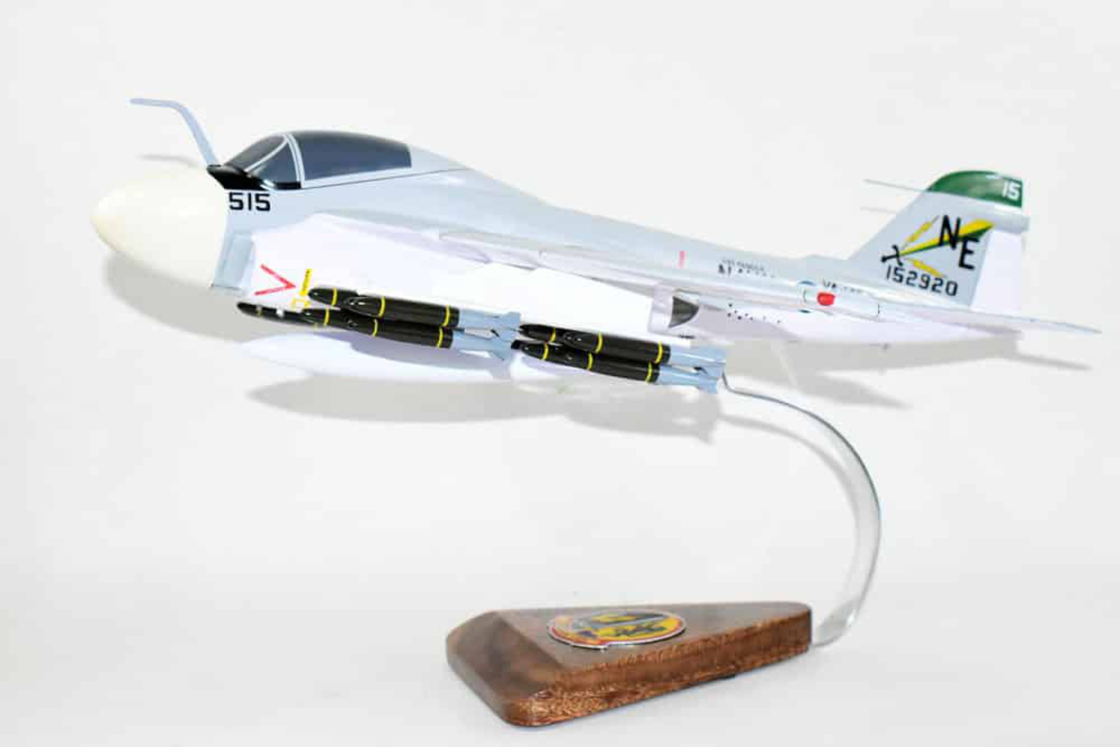 VA-145 Swordsmen A-6 (1978) Intruder Model, 1/36th Scale, Mahogany, Navy,