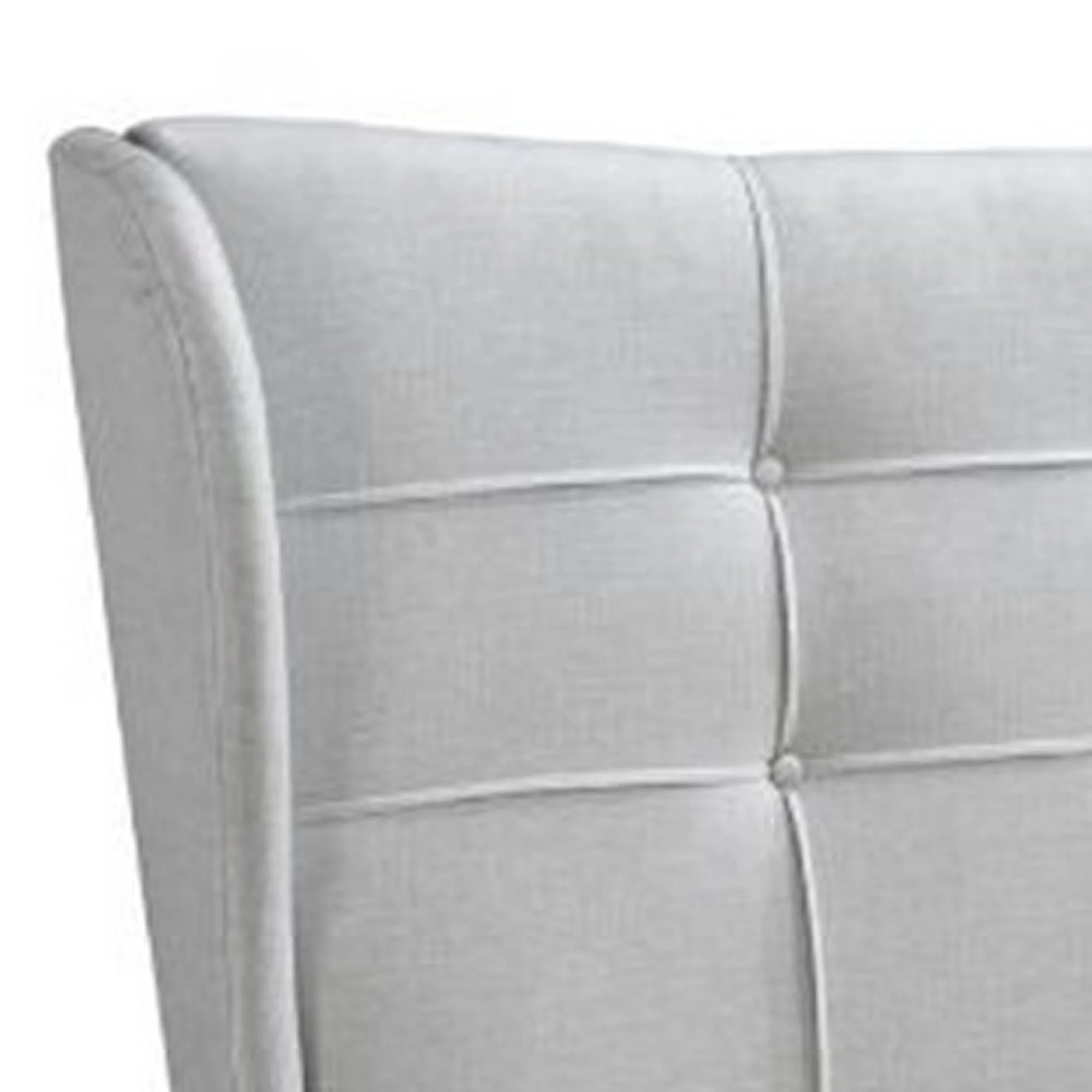 Benjara Eastern King Bed with Wingback Style Headboard , Light Gray