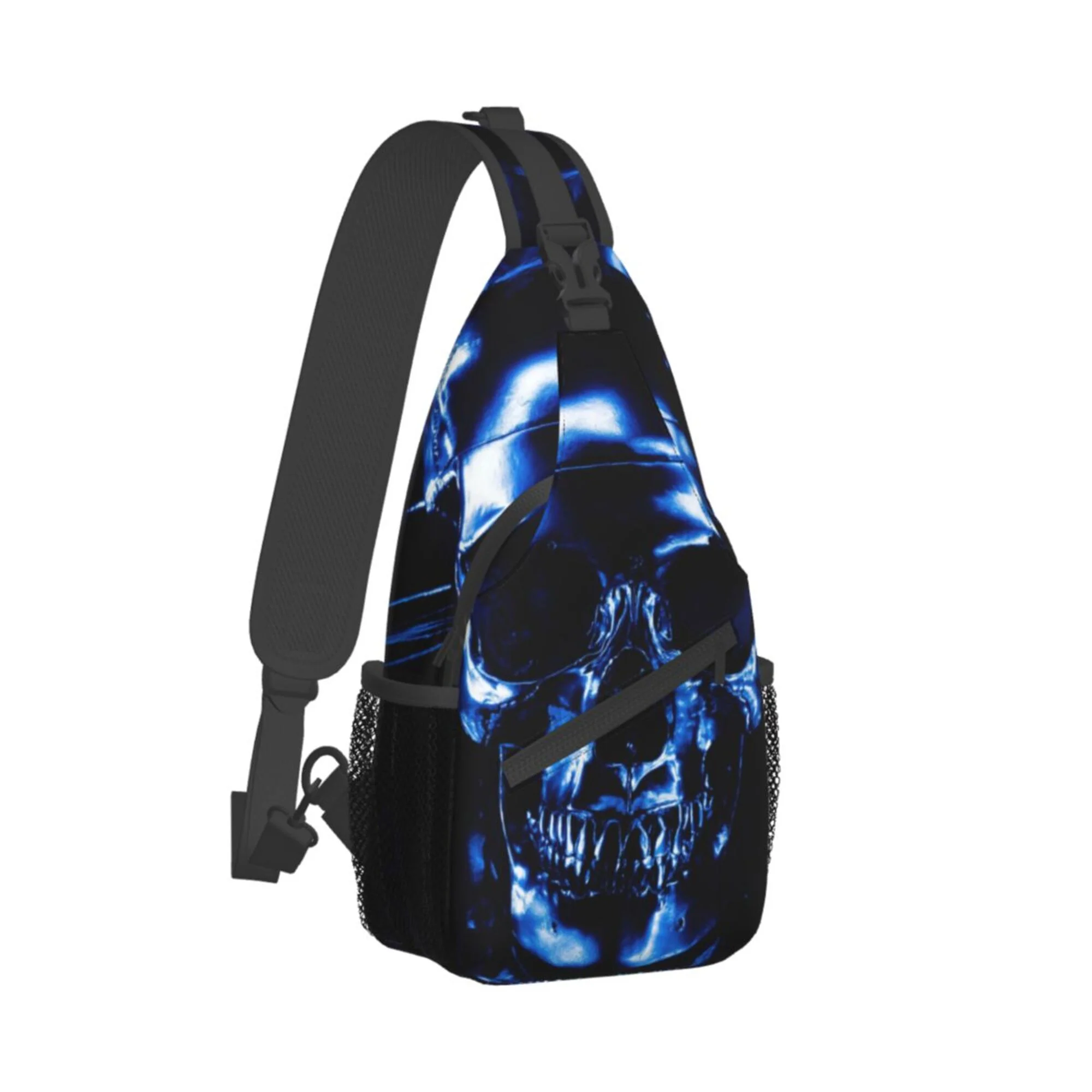 ZICANCN Skull Head Bones Crossbody Sling Bag for Men Women - Casual Shoulder Backpacks for Travel Sport Climbing Runners Daypack
