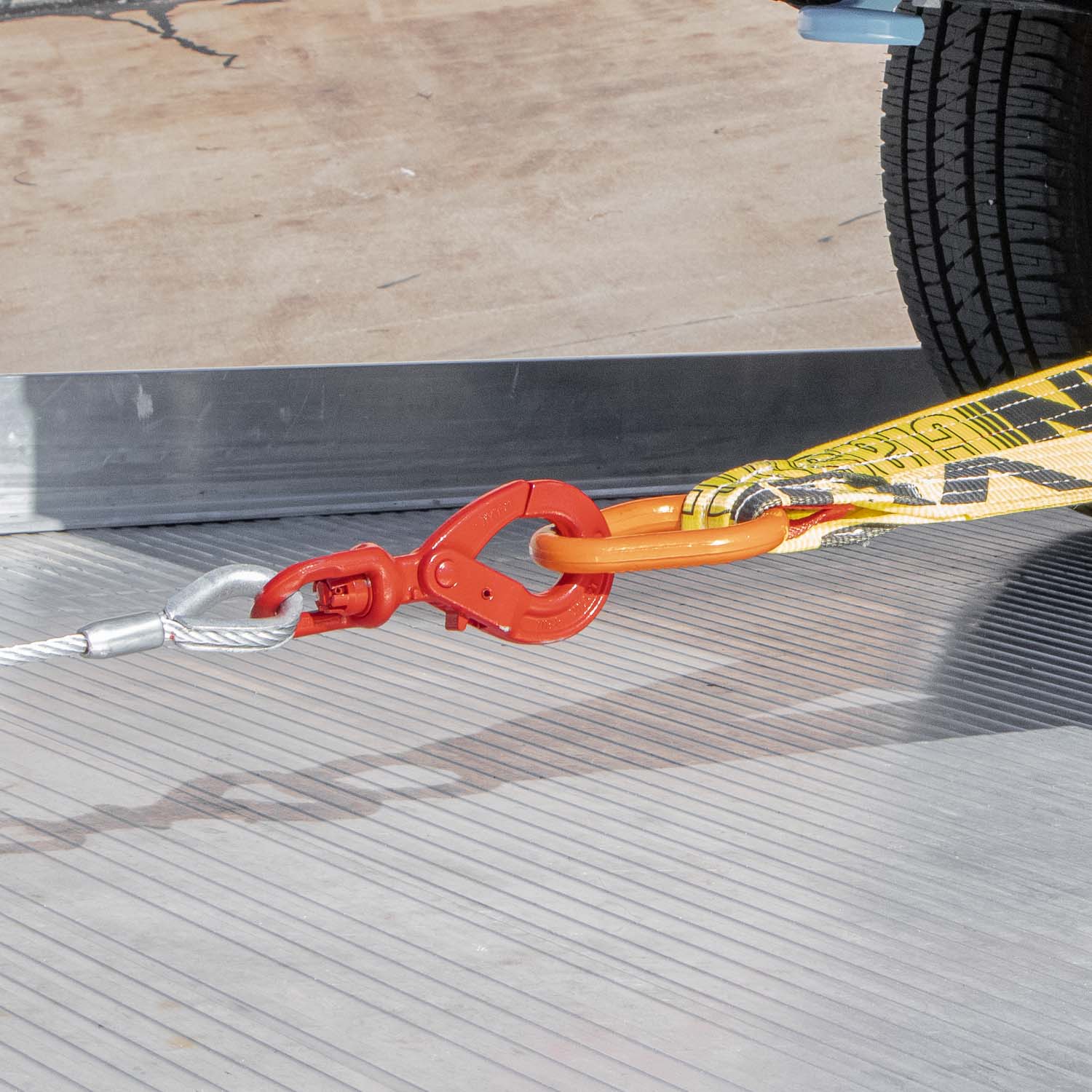 VULCAN Web Bridle - Forged Long J and T Hooks - 54 inch - Classic Yellow - 4700 Lbs SWL