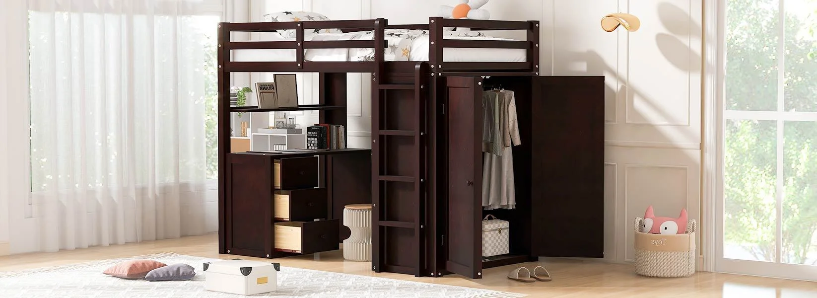 Espresso Haven Loft Bed