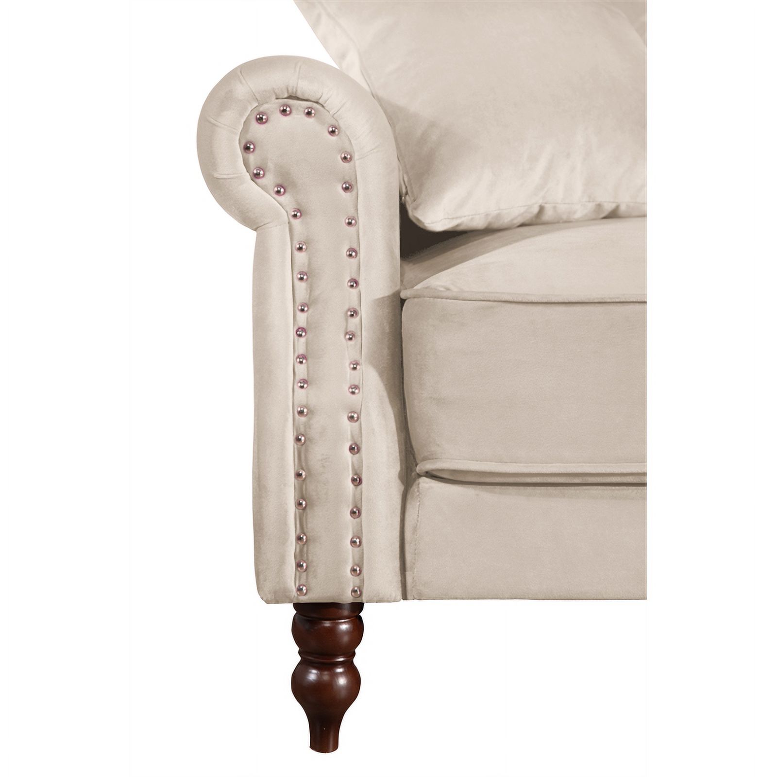 87.8'' Convertible Cream Velvet Sofa Bed Sleeper