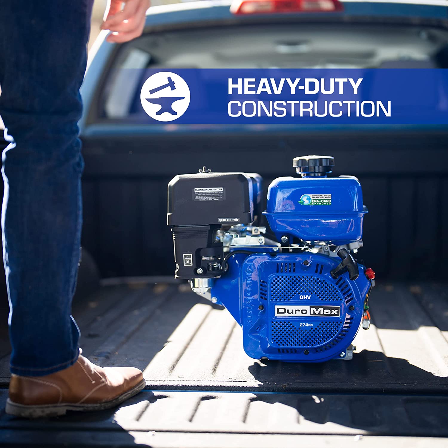 DuroMax XP9HPE 274cc 25mm Shaft Recoil Electric Start Gasoline Engine