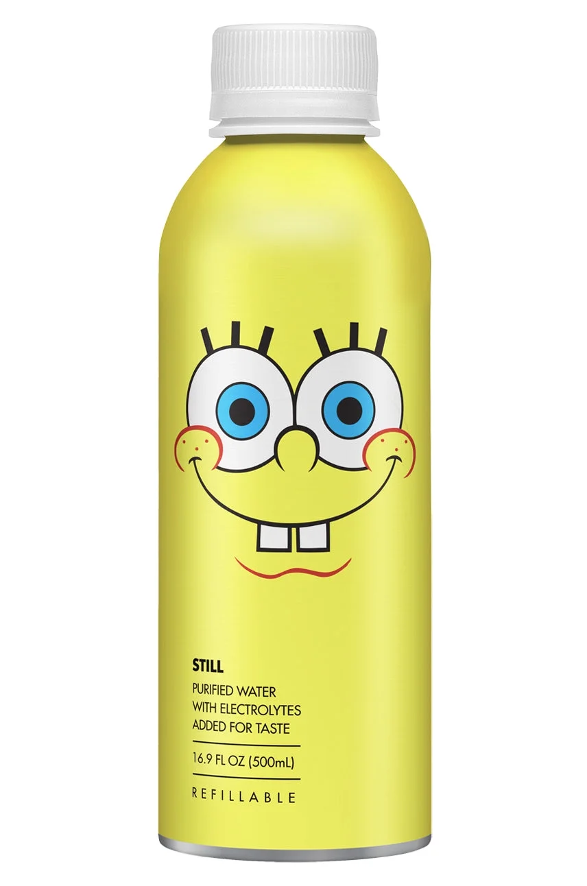 PATH Water Ultra-Filtered Water, Limited Edition Aluminum SpongeBob Themed Bottles, 16.9 oz, 18 count