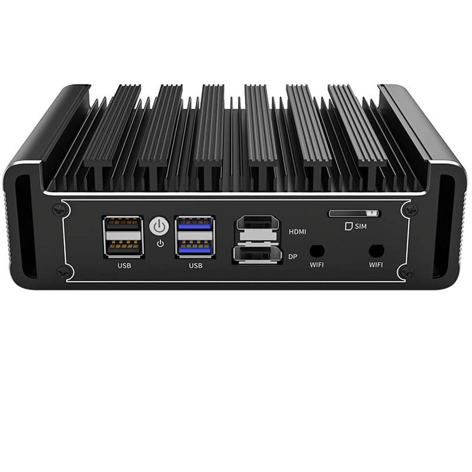 KingnovyPC Firewall Micro Appliance, 4 Port i226 2.5G LAN Fanless Mini PC Celeron N5105,4*USB,HDMI,DP Gigabit Ethernet AES-NI VPN Router Openwrt Barebone