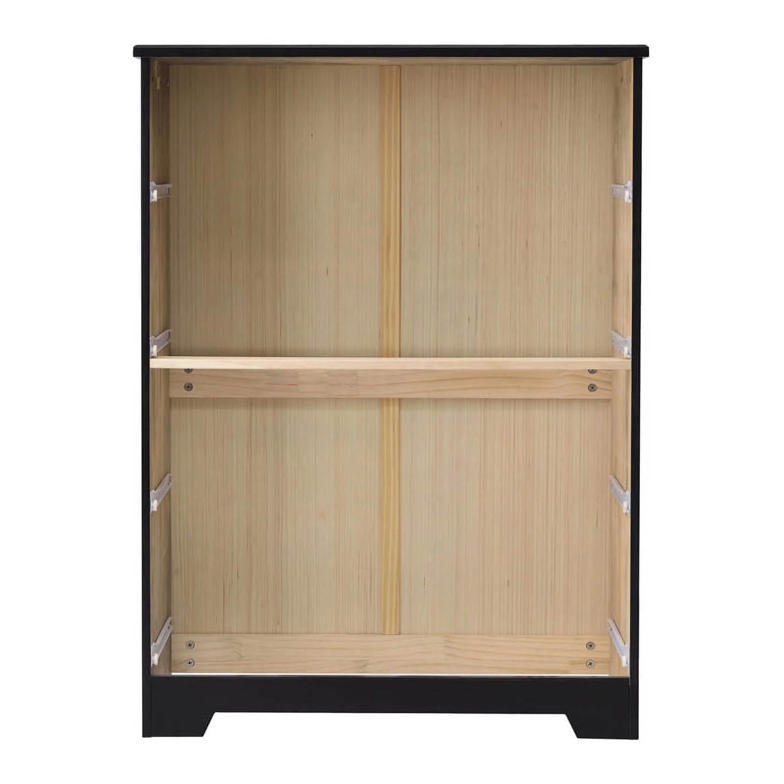 Home Square 2-Piece Set with Queen Captains Bed 4-Drawer Chest Dresser in Black