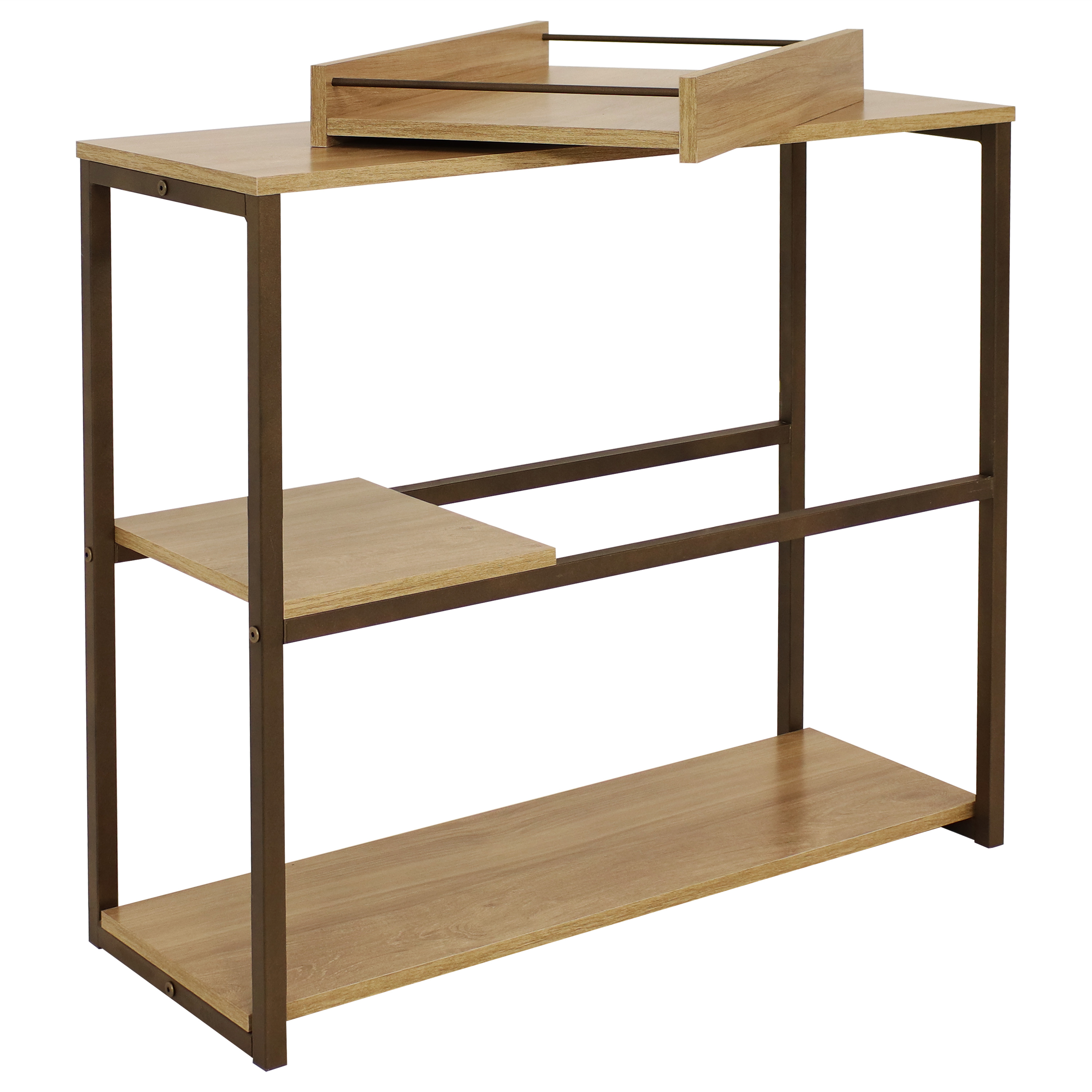 Sunnydaze Industrial Console Table with Serving Tray - 28.25