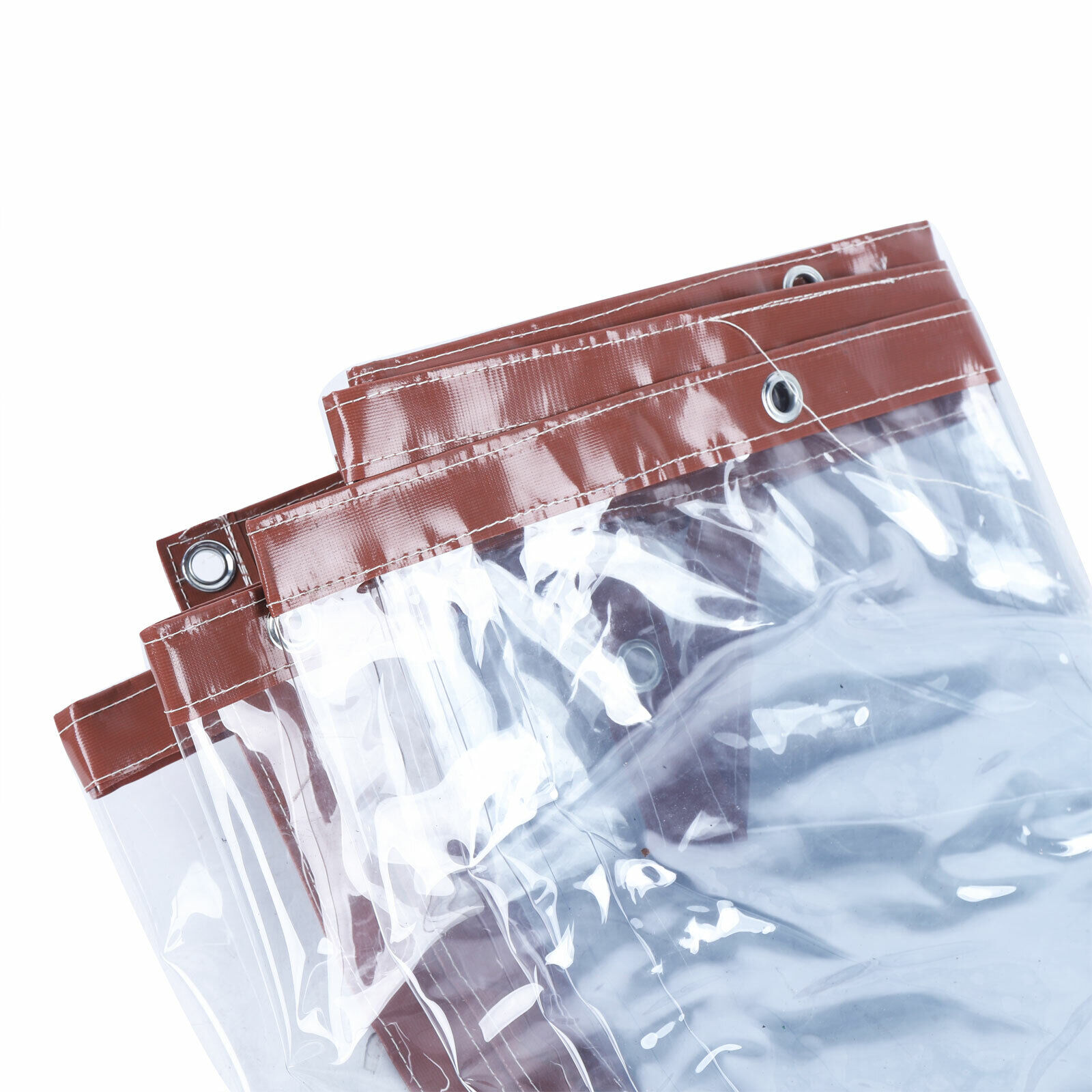 8*16FT Commercial PVC Waterproof Clear Awning Canopy Curtain Enclosure Graden PVC Rainproof Tarpaulin Clear Awning Canopy Agriculture Landscaping Covers Brown PVC Rainproof Tarpaulin Clear