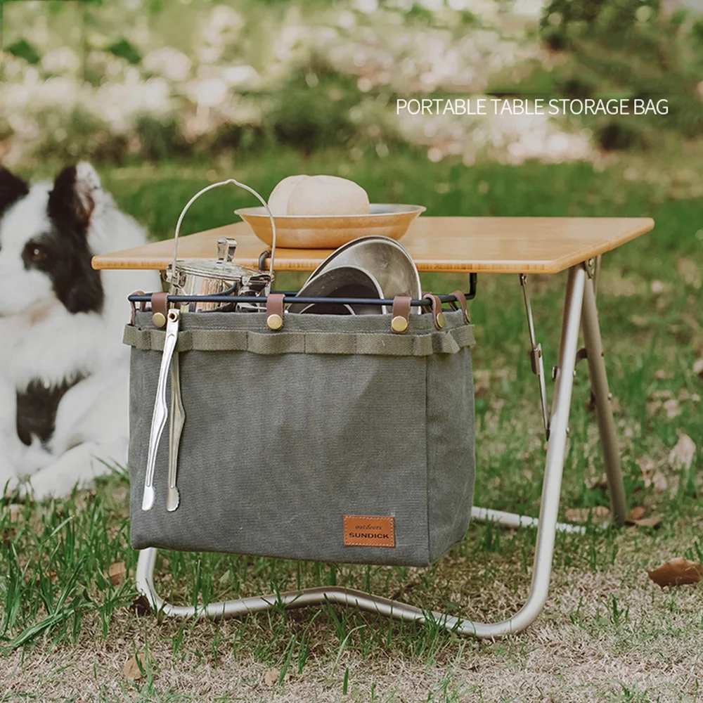 sundick Picnic Table Side Hanging Bag Desk Storage Box Hanging Beside Organizer Tableware Clothes Storage Bag Camping Backyard Use