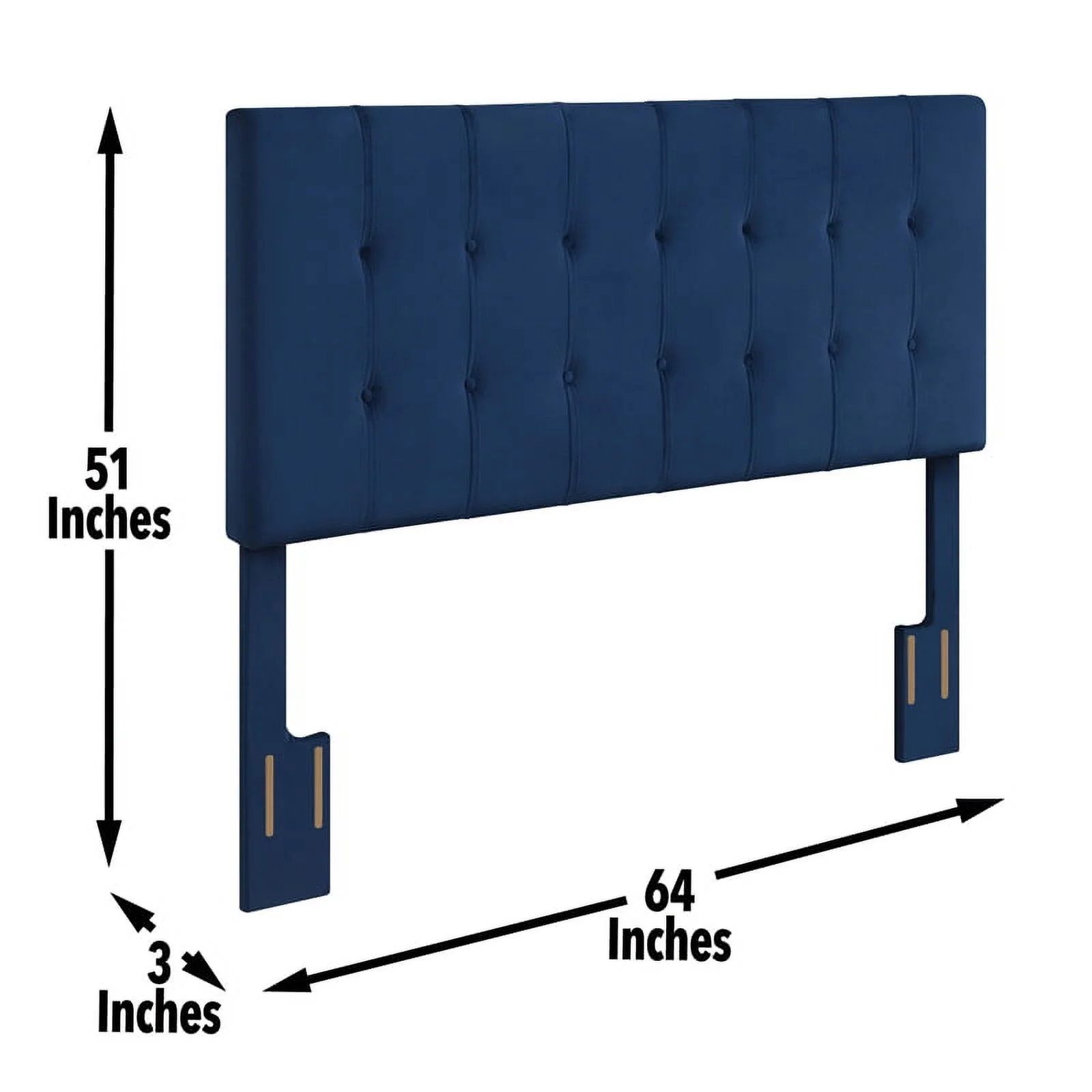 Regina Navy Blue Velvet Upholstered Queen Headboard