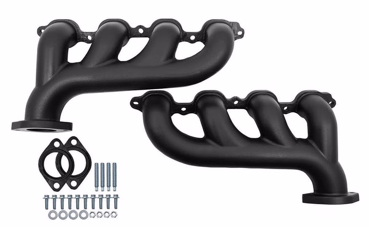 CAST IRON BLACK CERAMIC COATED FINISH EXHAUST MANIFOLDS FOR CHEVY LT