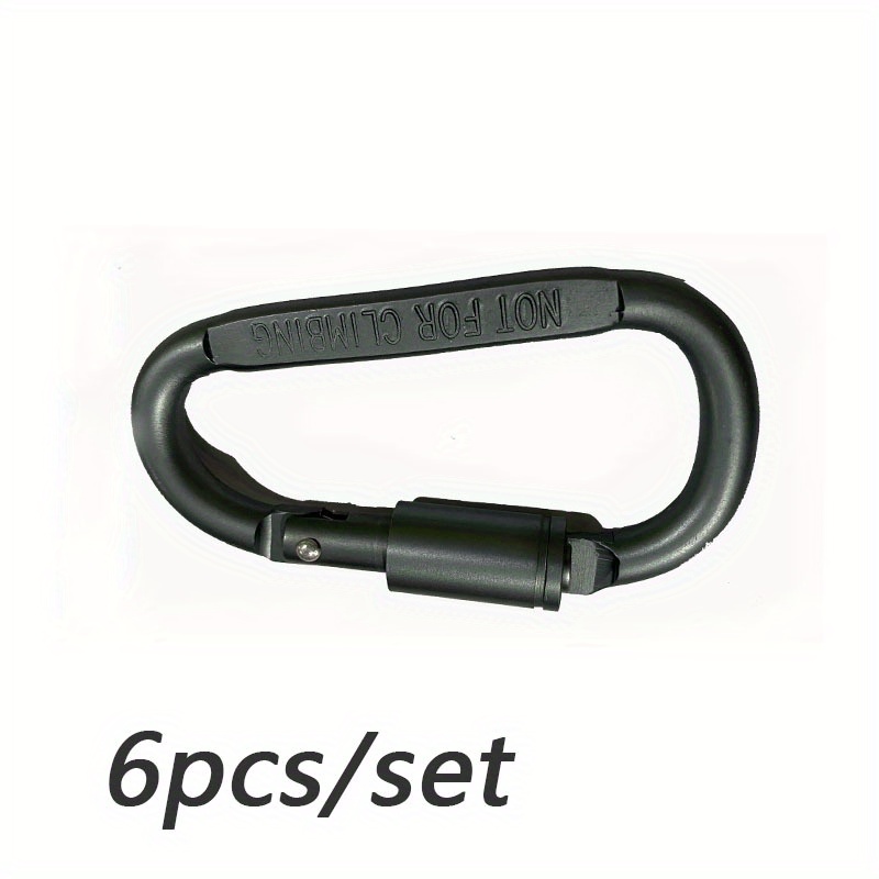 6pcs/set D-shaped Hanging Buckle, Durable Aluminum Alloy Carabiner For Outdoor Hiking Climbing Camping