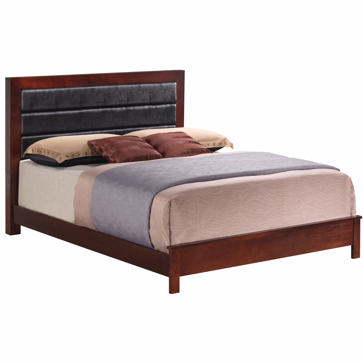 Glory Furniture Burlington Queen Panel Bed in Cherry