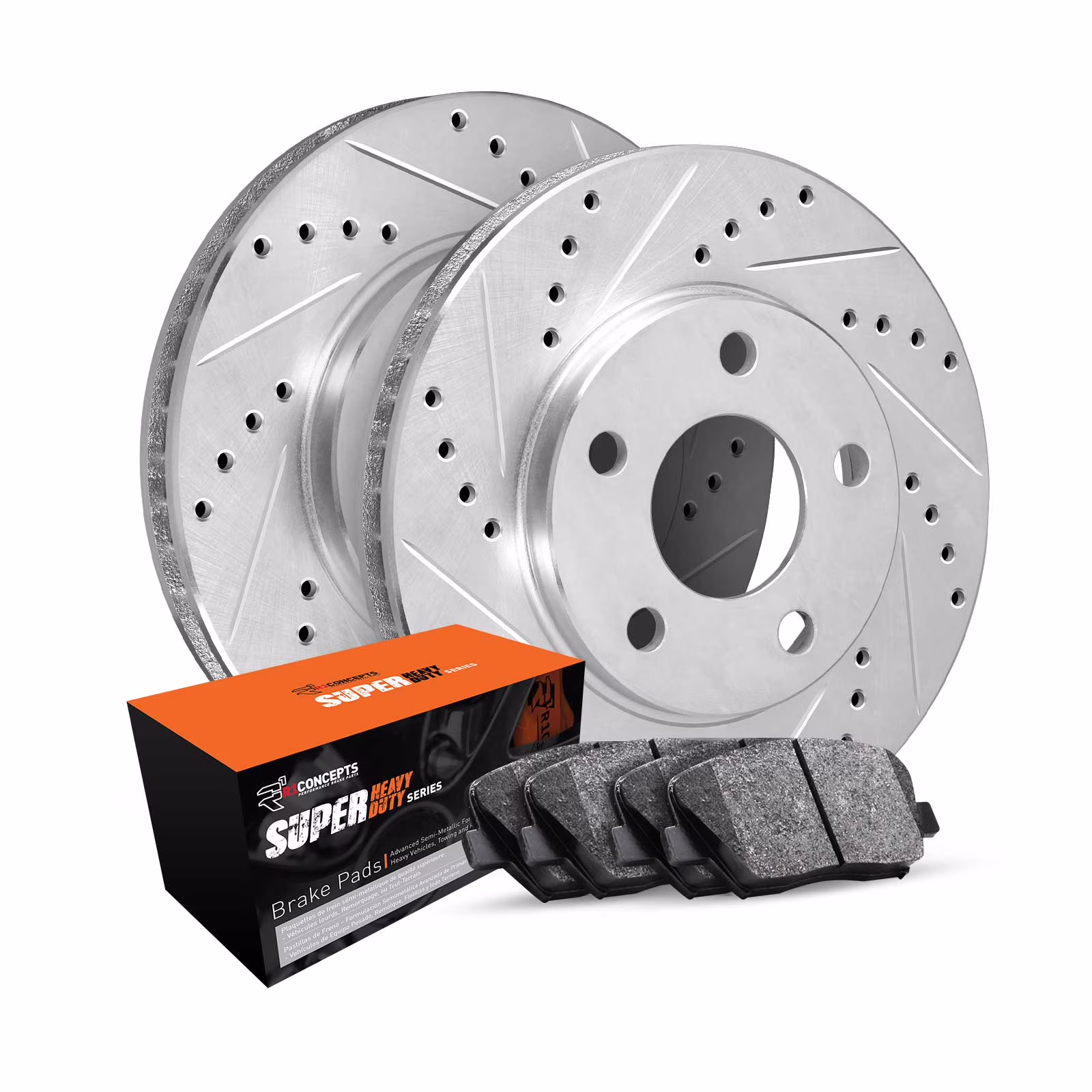 R1 Concepts Rear Brakes and Rotors Kit |Rear Brake Pads| Brake Rotors and Pads| Super Duty Brake Pads and Rotors WGXN1-40121