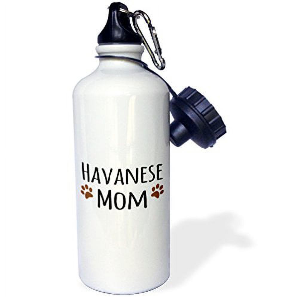 Havanese Dog Mom - Doggie by breed - brown muddy paw prints - doggy lover proud pet owner mama love 21 oz Sports Water Bottle wb-154134-1