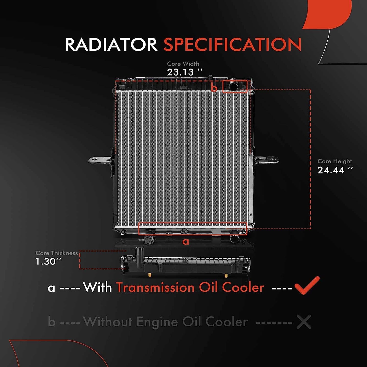 A-Premium Engine Coolant Radiator with Transmission Oil Cooler Compatible with GMC W3500 Forward 2004-2008 W4500 Forward W5500 Forward & Isuzu NPR 2004-2010, Automatic Transmission, Replace#8973331413