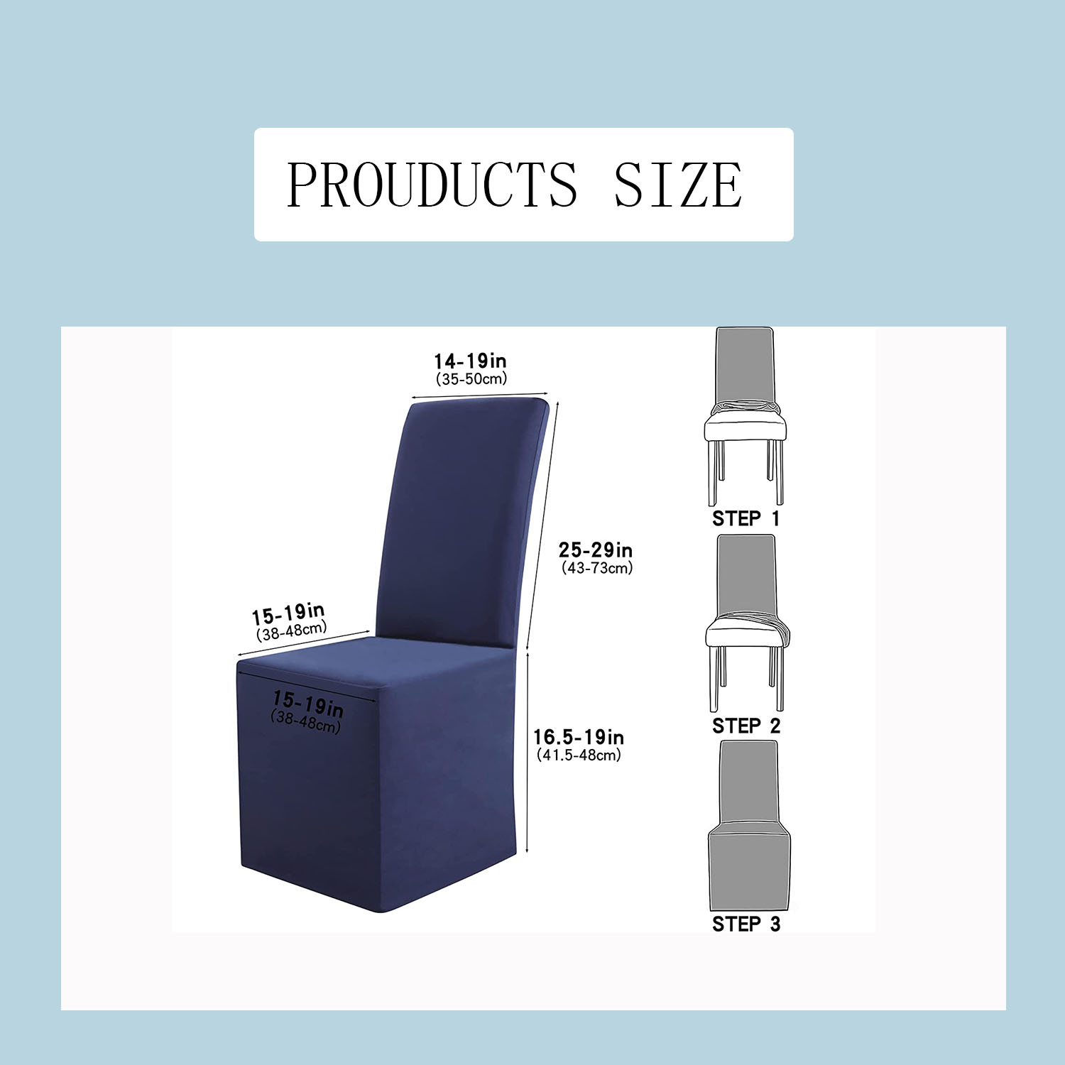 Waterproof Long Dining Chair Covers, Soft Stretch Dining Chair Slipcovers, Full Length Fit High Back Chair Covers for Dining Room Set of 2