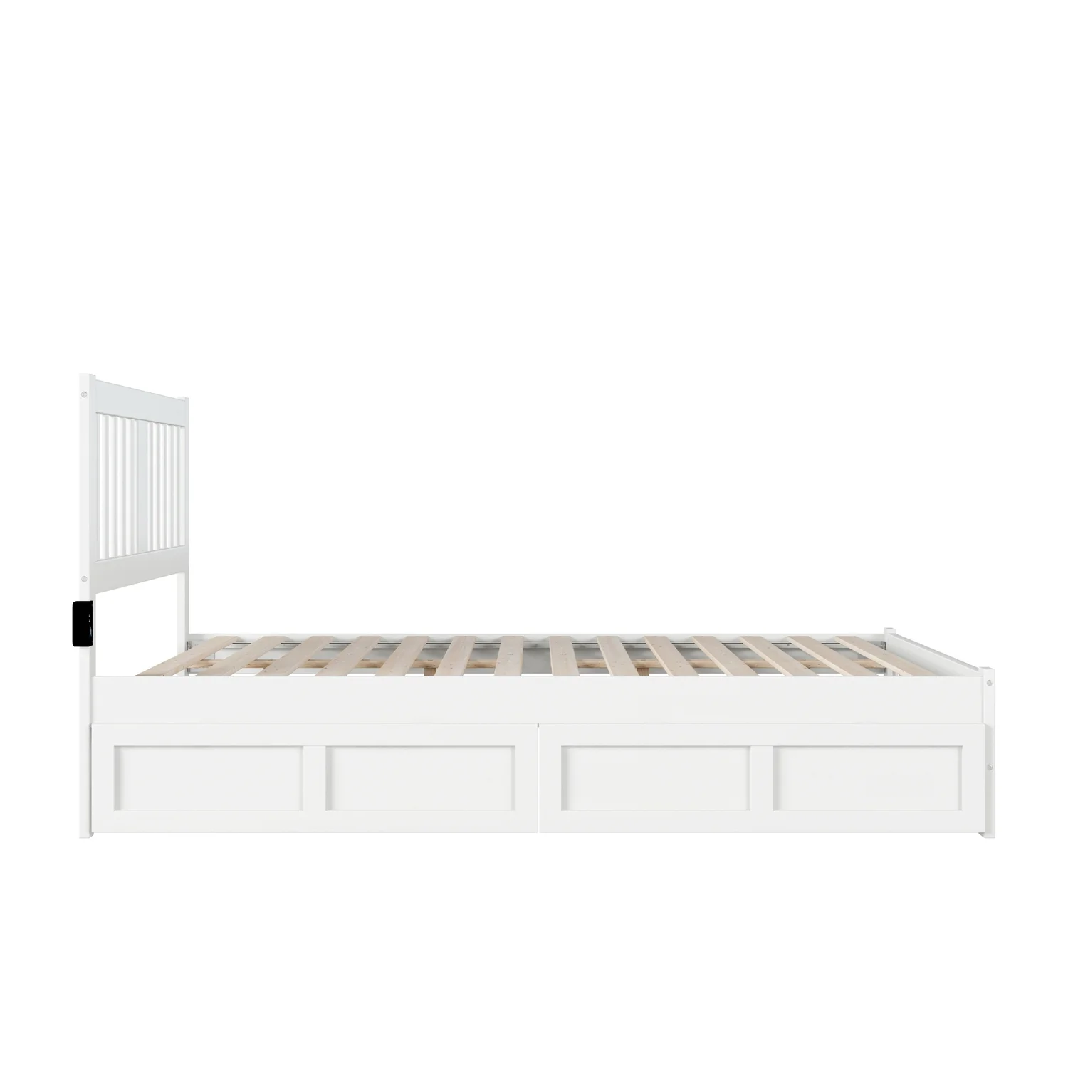 AFI Tahoe Wood Queen Bed with Footboard and 2 Drawers in White