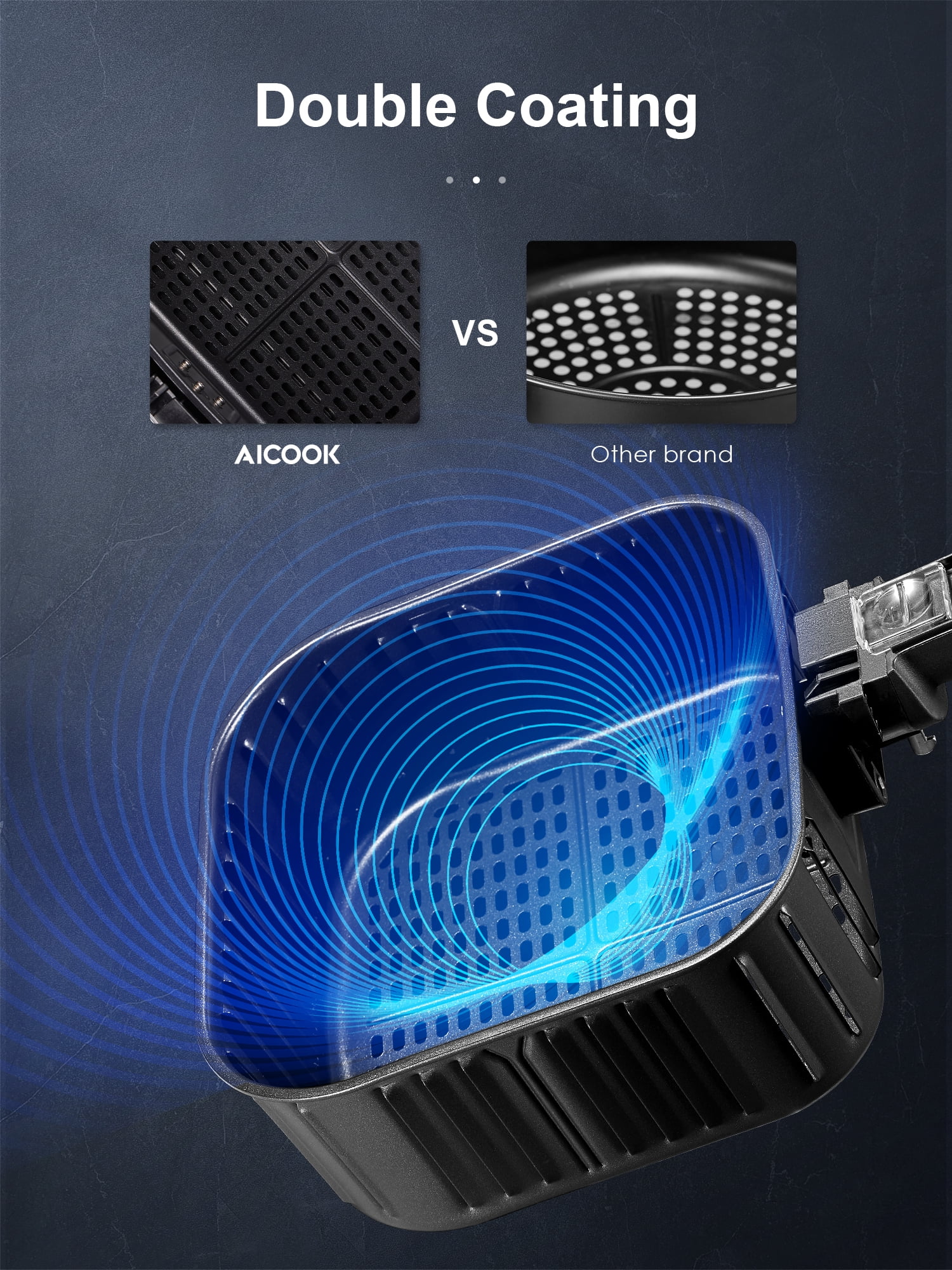 AICOOK 5.8-Qt. Stainless Steel Digital Air Fryer