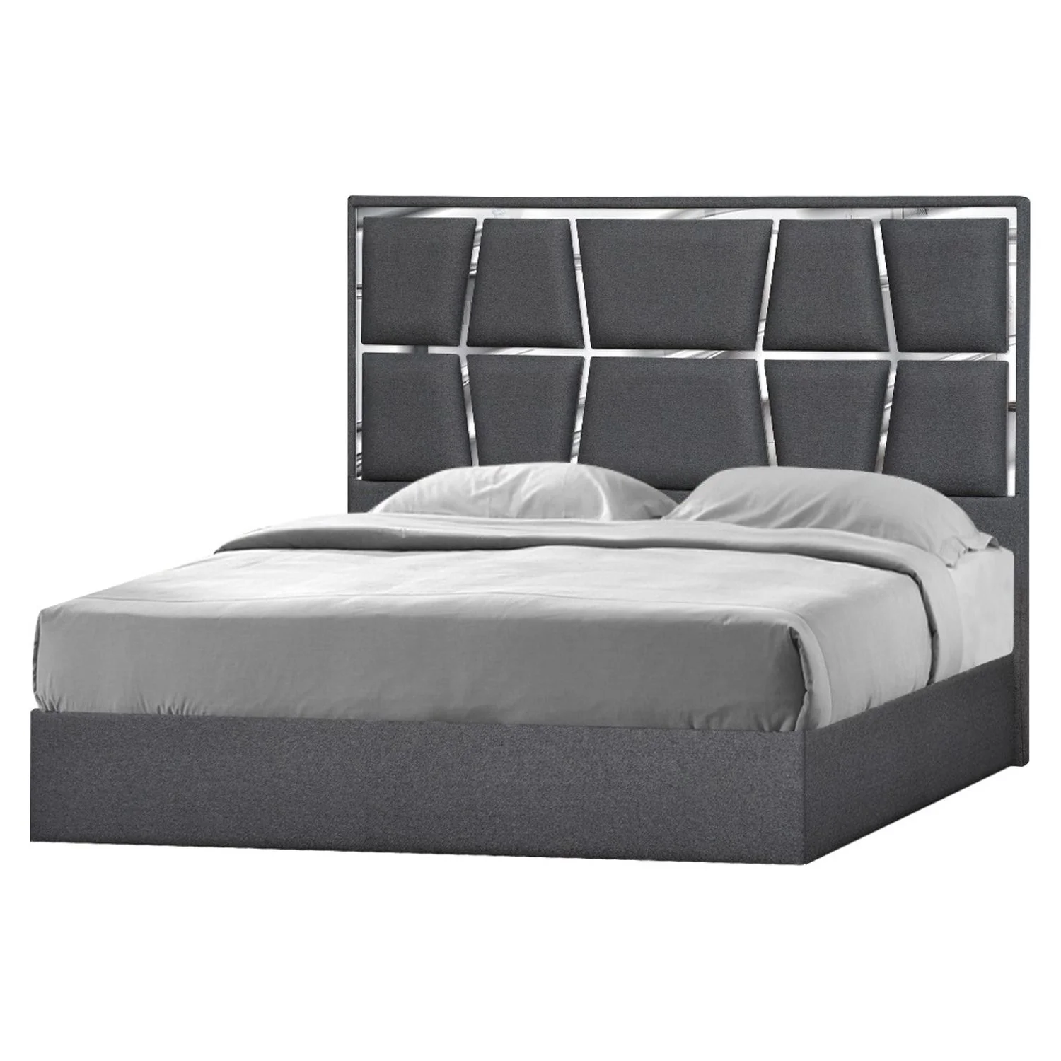 J&M Furniture Degas Queen Bed in Charcoal