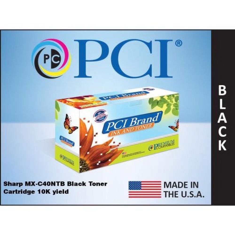 PCI® Brand Sharp MX-C40NTB Black Toner Cartridge 10K Yield (MXC40NTBPC)