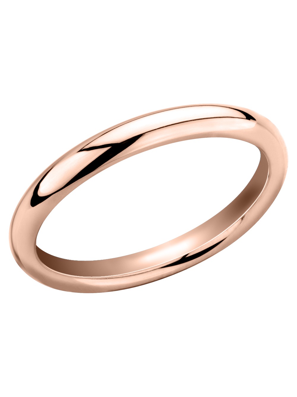 Ladies 14K Rose Pink Gold 3mm Polished Wedding Band Ring