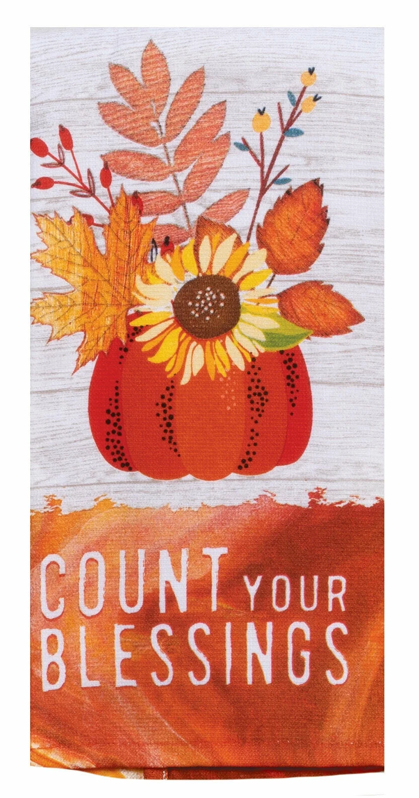 Set of 2 COUNT YOUR BLESSINGS Sunflower Terry Kitchen Towels by Kay Dee Designs