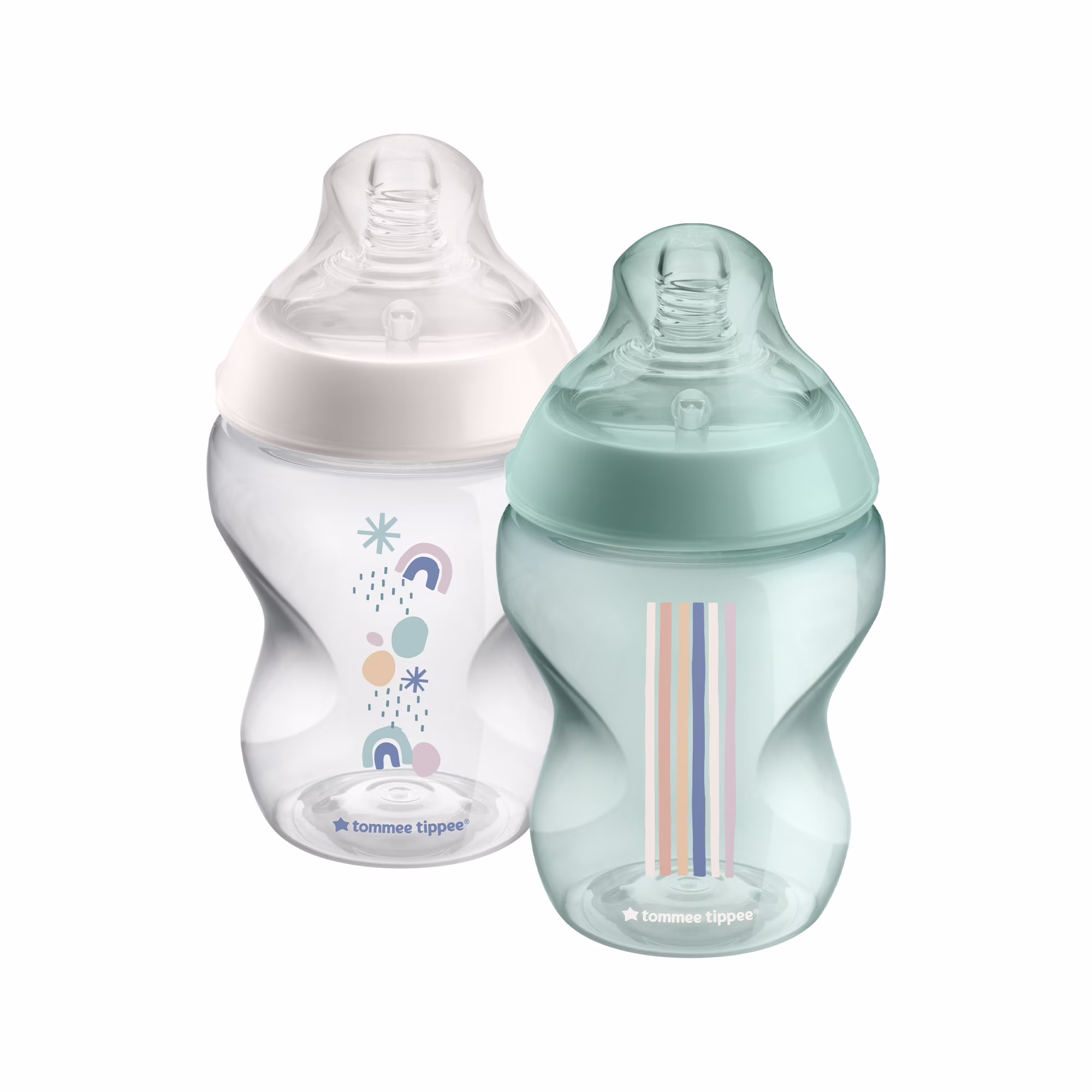 Tommee Tippee Closer to Nature Baby Bottles | 9oz, 2 Count | Breast-Like Nipples with Anti-Colic Valve