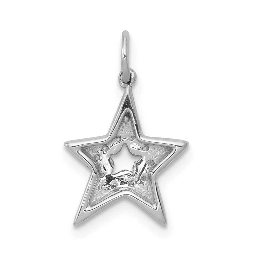 14k White Gold 1/20ct. Diamond Star Charm QPM5177-005-WA