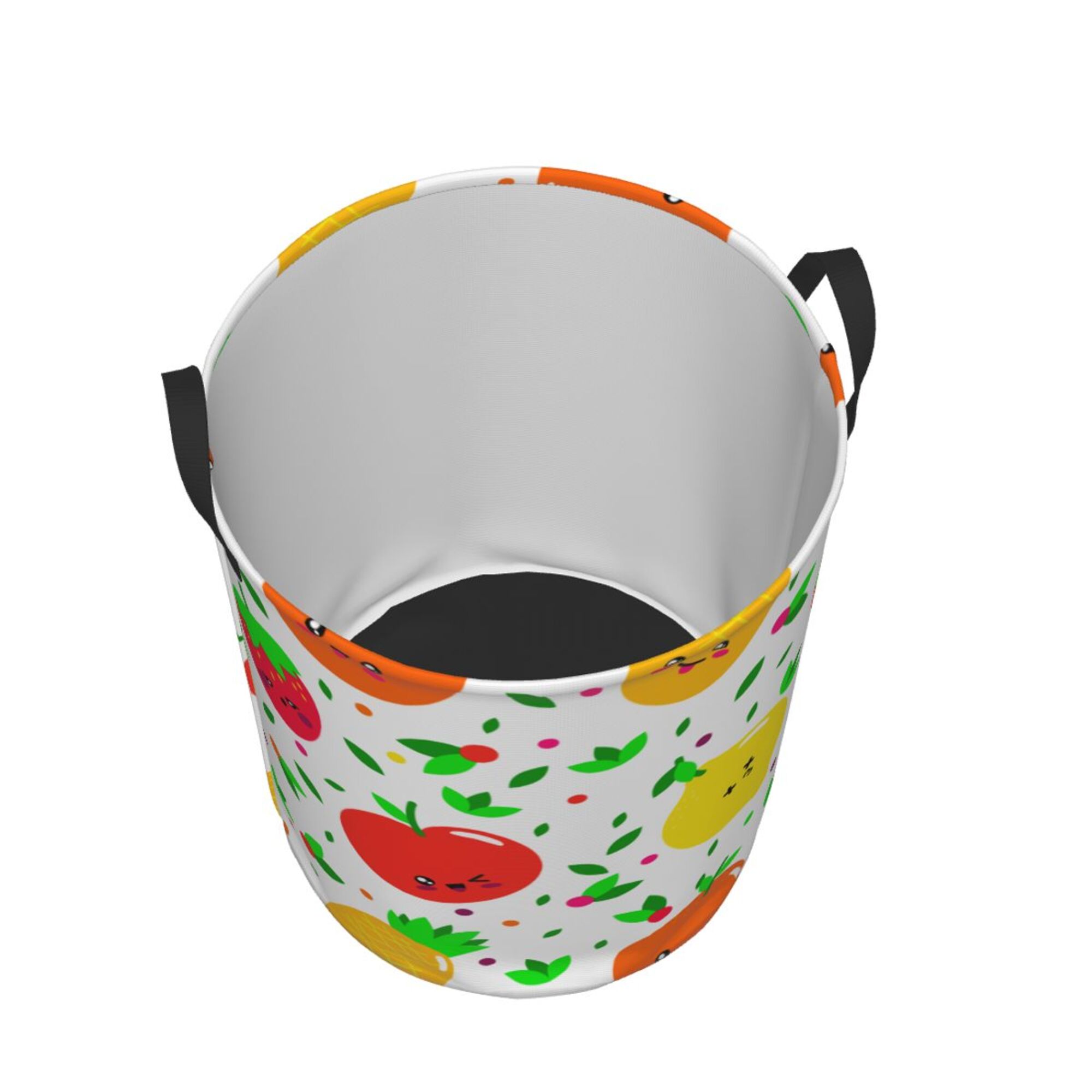 DouZhe Waterproof Collapsible Large Laundry Baskets, Cute Fruits Prints Circular Hamper with Handles