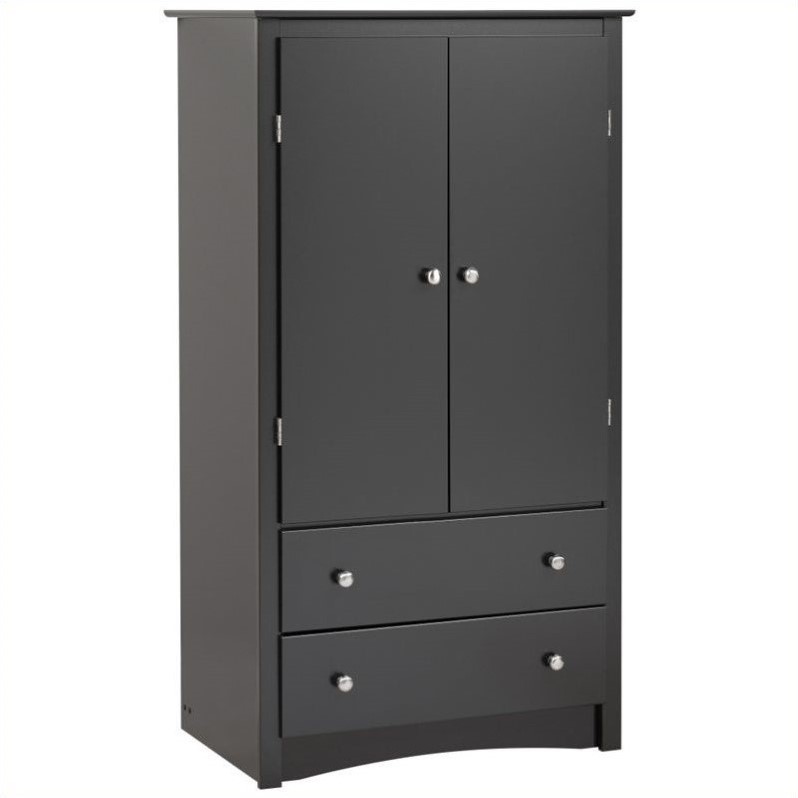 Home Square 3-Piece Set with Twin Storage Bed Wardrobe Armoire & Night Stand