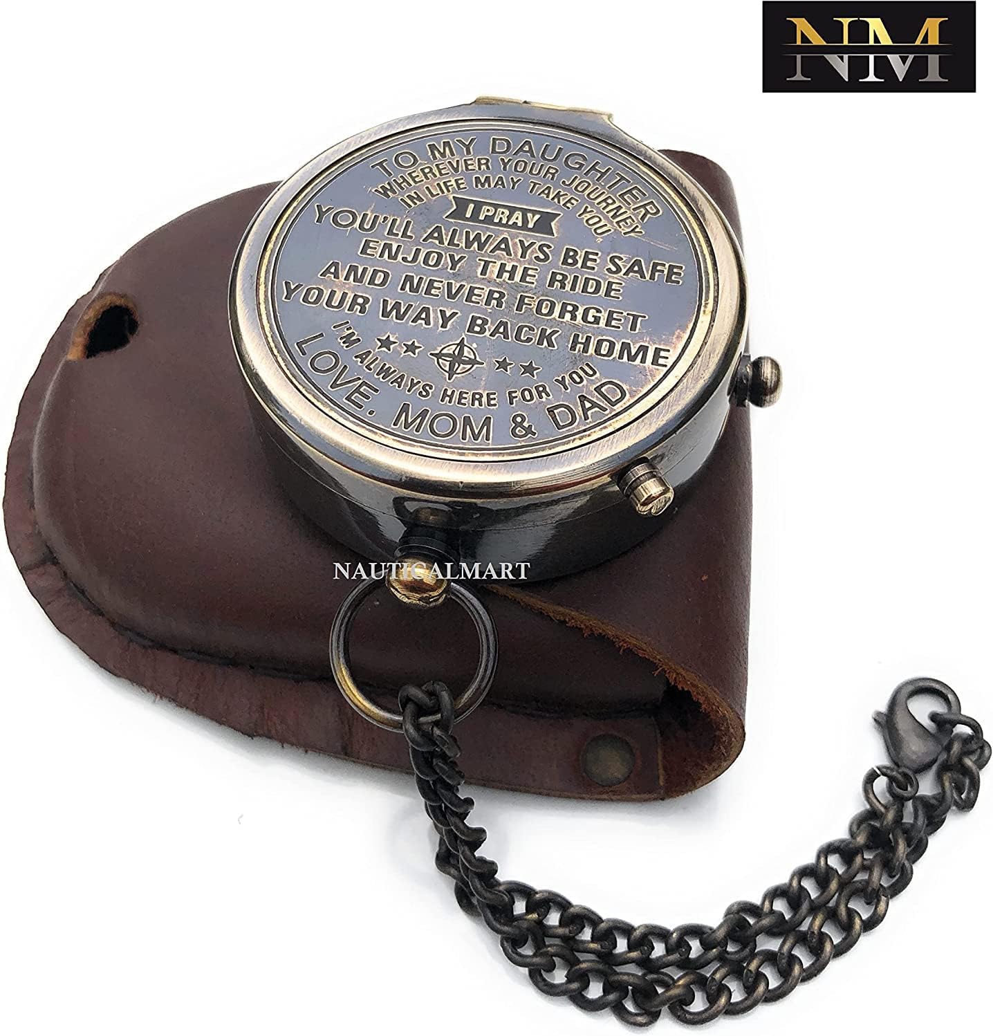 Engraved Brass Compass Gift to My Son/to My Daughter Be Strong Our Son/Our Daughter Nautical Gift for Son/Daughter from Dad/Gift to Son/Daughter from Mom A Perfect and Unique Gift with Leather Case