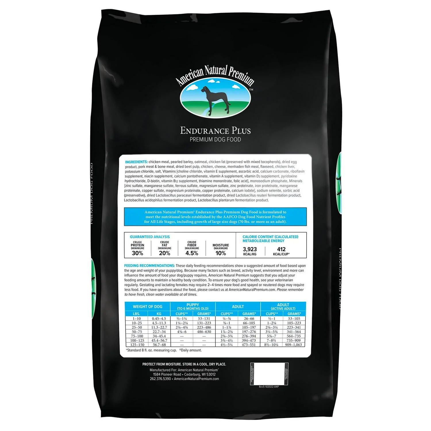 American Natural Premium Endurance Plus Dry Dog Food 33 lb