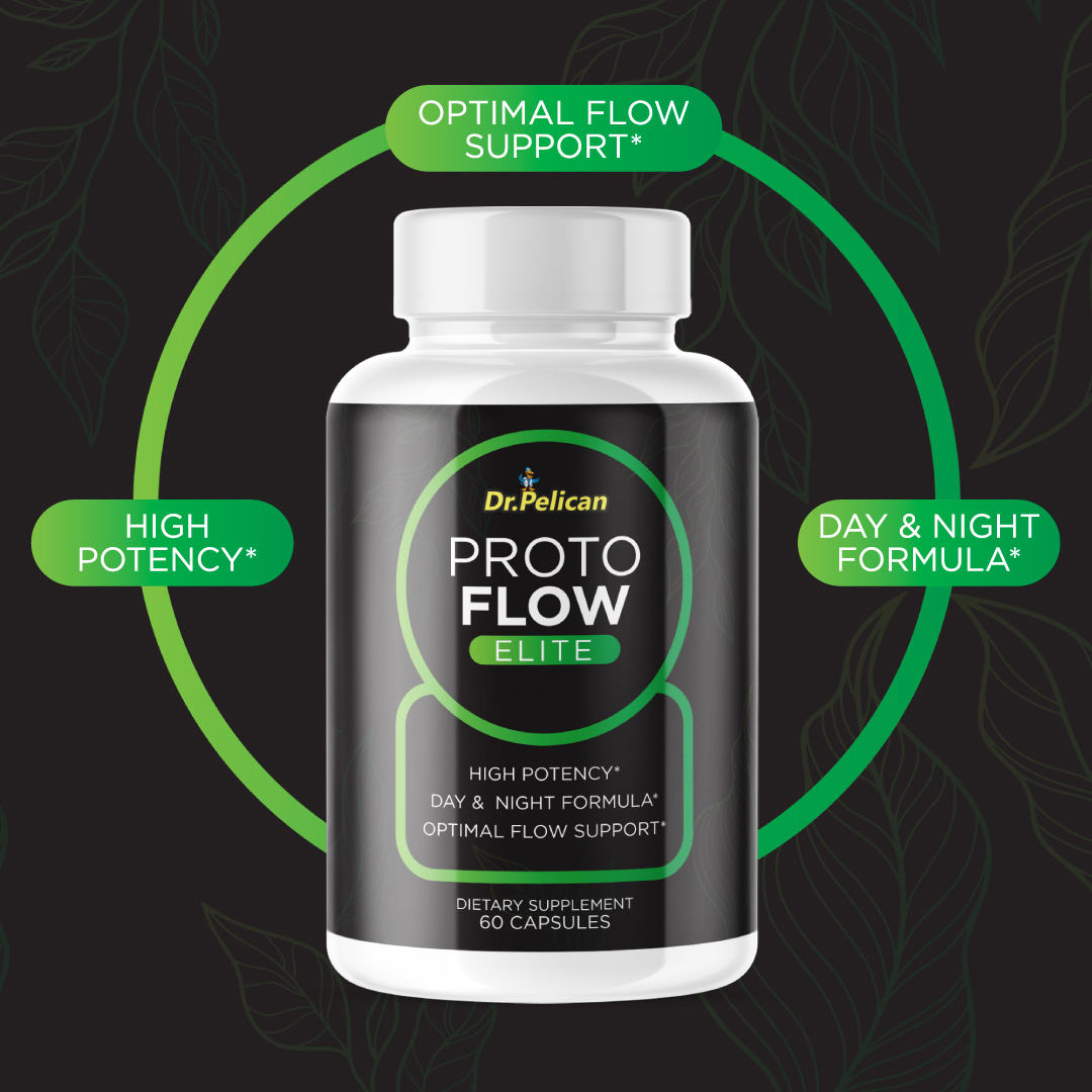 Proto Flow Elite-Optimal Flow Support/Day & Night - 12 Bottles- 720 Capsules- Dr. Pelican