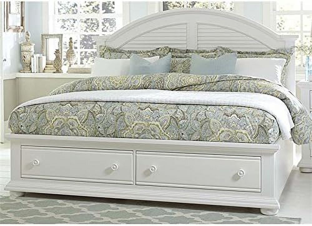 Liberty Furniture Summer House I King Storage Bed in Oyster White