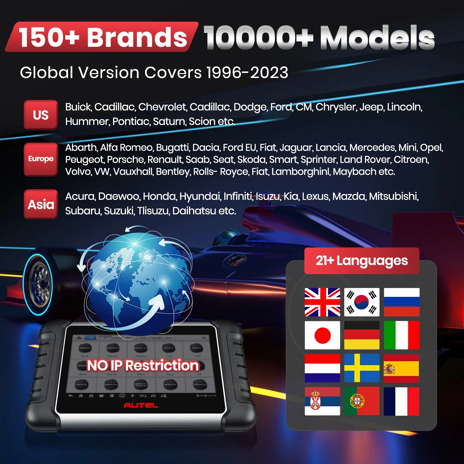 Autel MaxiPRO MP808BT PRO ECU Coding MP808S-BT PRO Diagnostic Scanner Free Gift BT506 Battery Tester (Value$195)  Bi-Directional Control 30+ Services Android 11.0