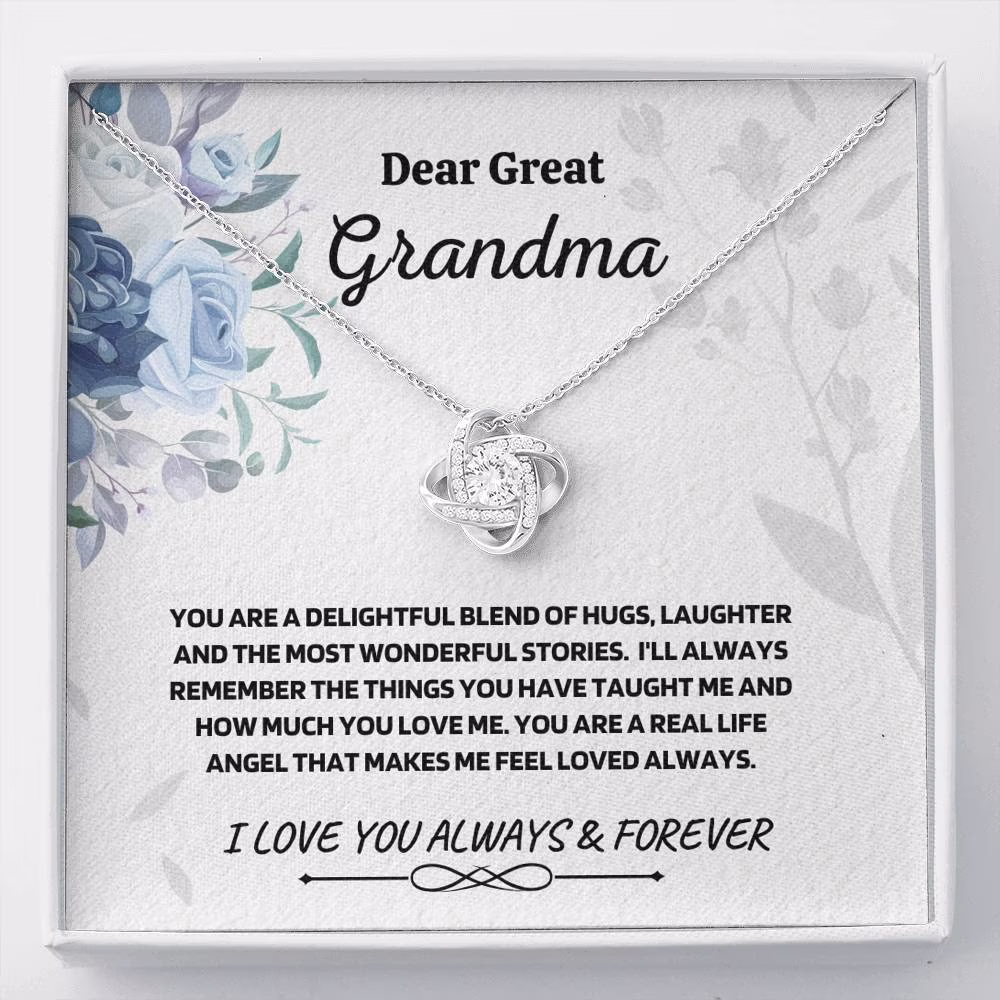 Great Grandma Gift - Love Knot Necklace, Birthday, Gift from Grandkids