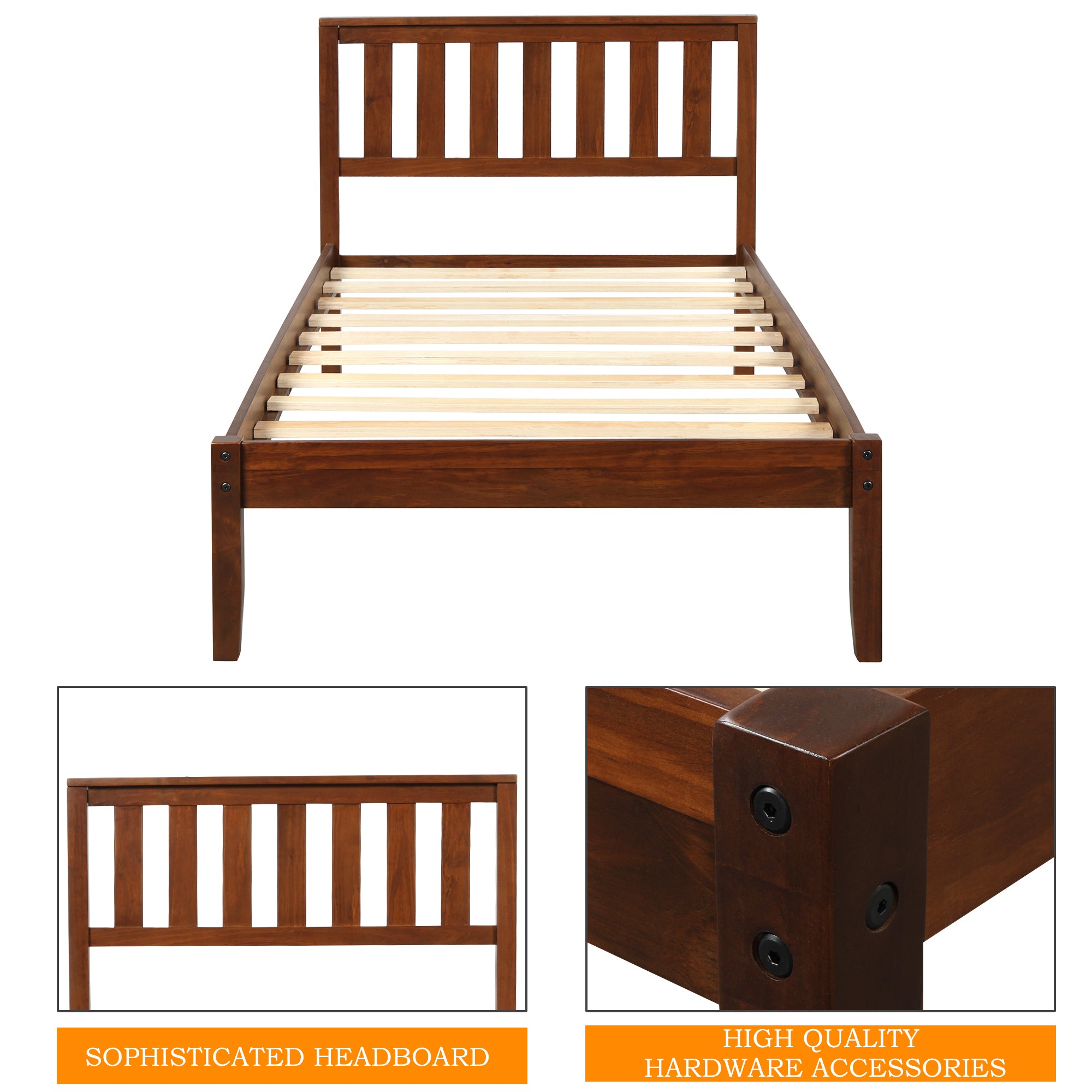 Walnut Dreamwood Twin Bed