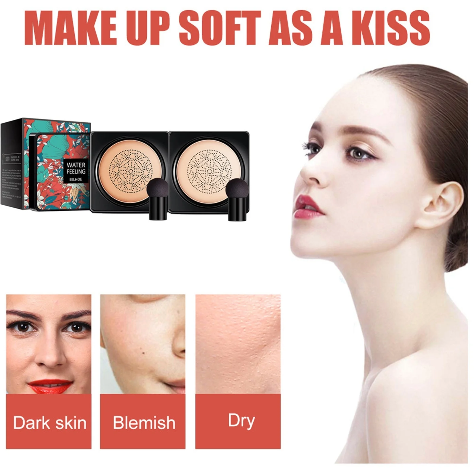 Toyfunny Mushroomhead Air Cushion BB-Cream Flaw'less Foundation Waterproof Makeup 2pc*20g
