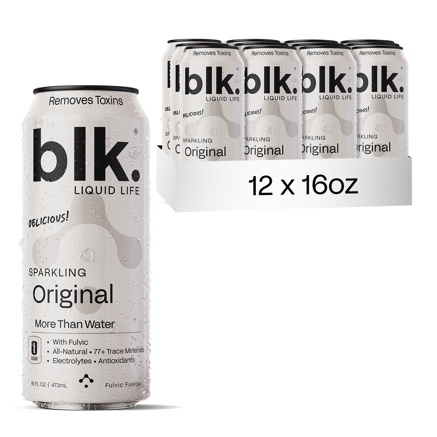 blk. Original Sparkling Water - 16oz 12 Pack - Cans