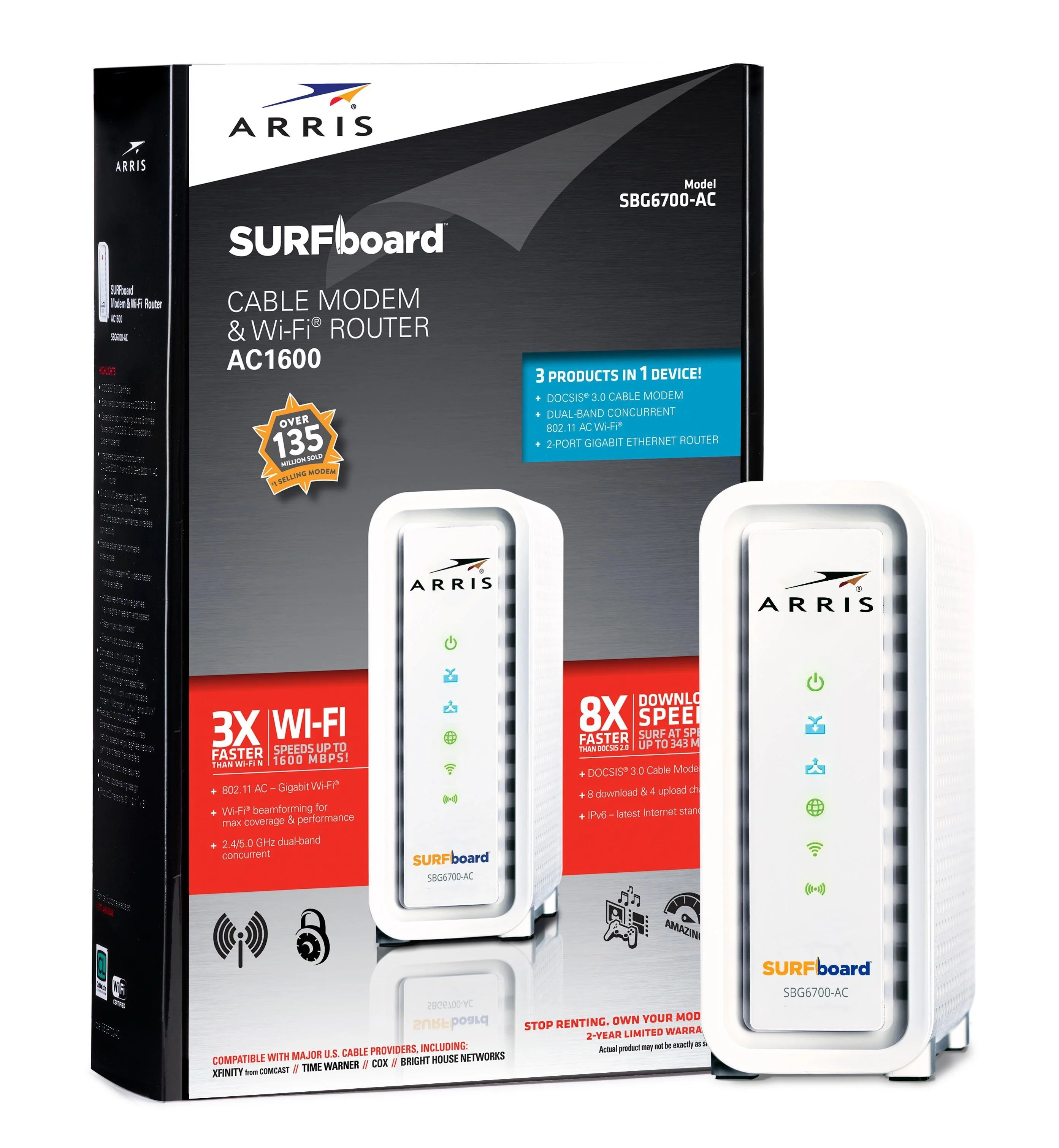 Arris Surfboard AC1600 Cable Modem & Wifi Router SBG6700-AC