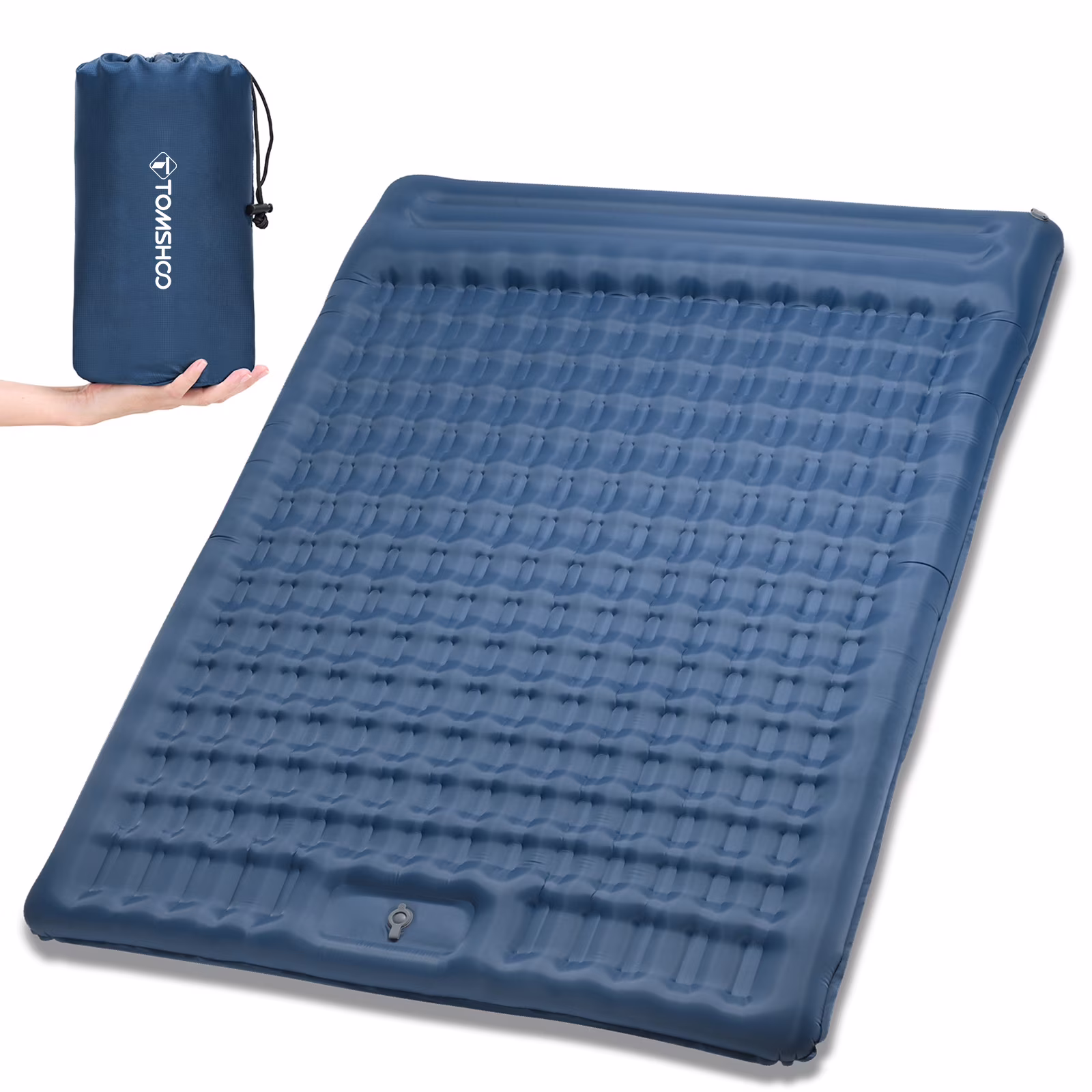 TOMSHOO Inflatable Double Sleeping Pad Extra Thick 5 Inch Sleeping Pad Mat Air Mattress with Built-in Pump for Camping Backpacking Hiking Traveling Tent