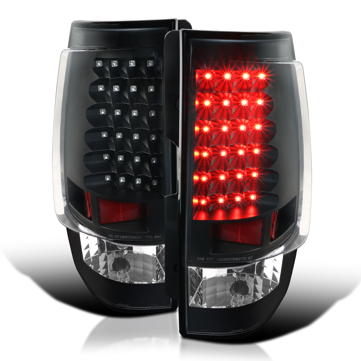 Spec-D Tuning LED Tail Lights Black Compatible with 2007-2014 Chevy Tahoe , Left + Right Pair Assembly