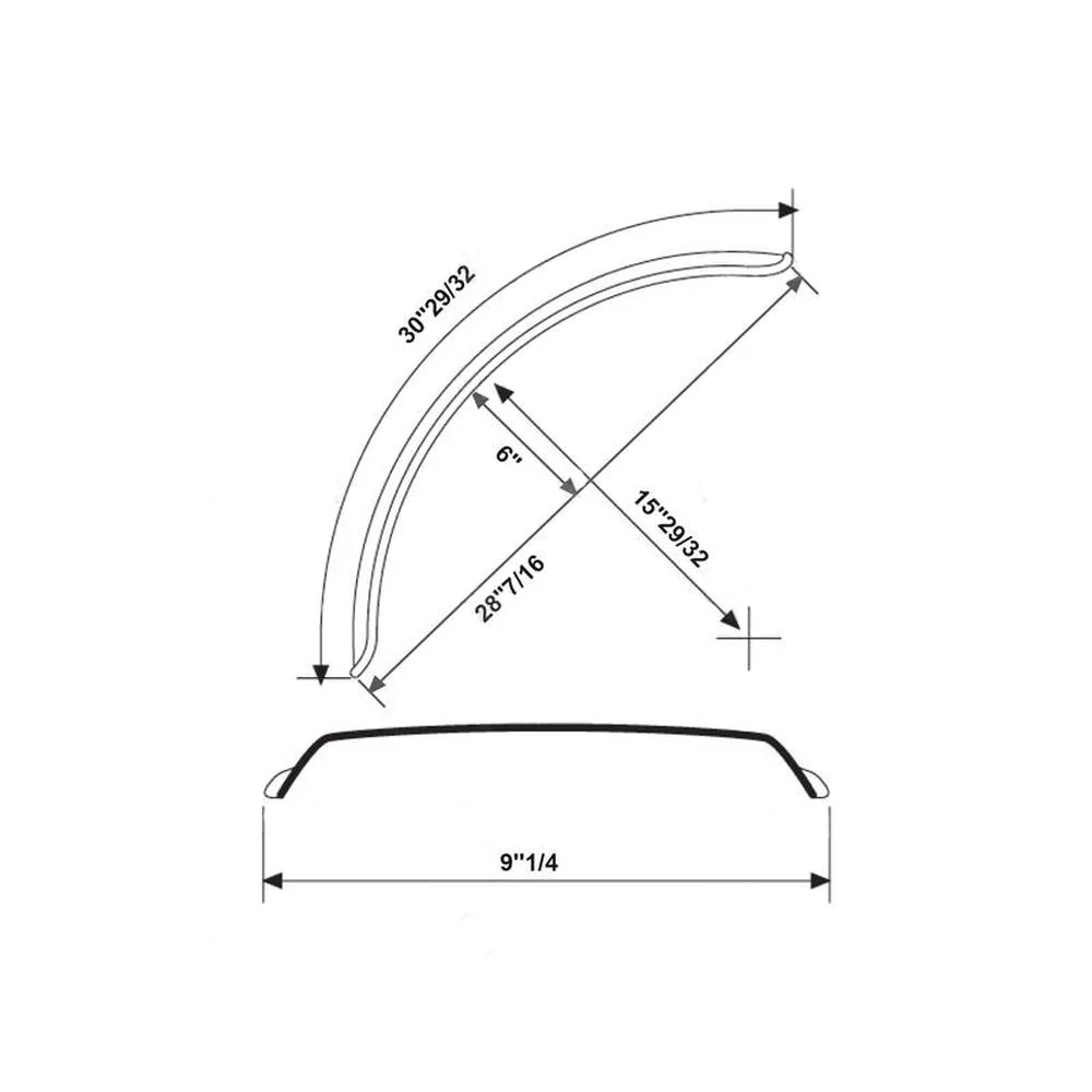 RAParts S.31511 Mudguard, Length: 800mm, Width: 230mm.