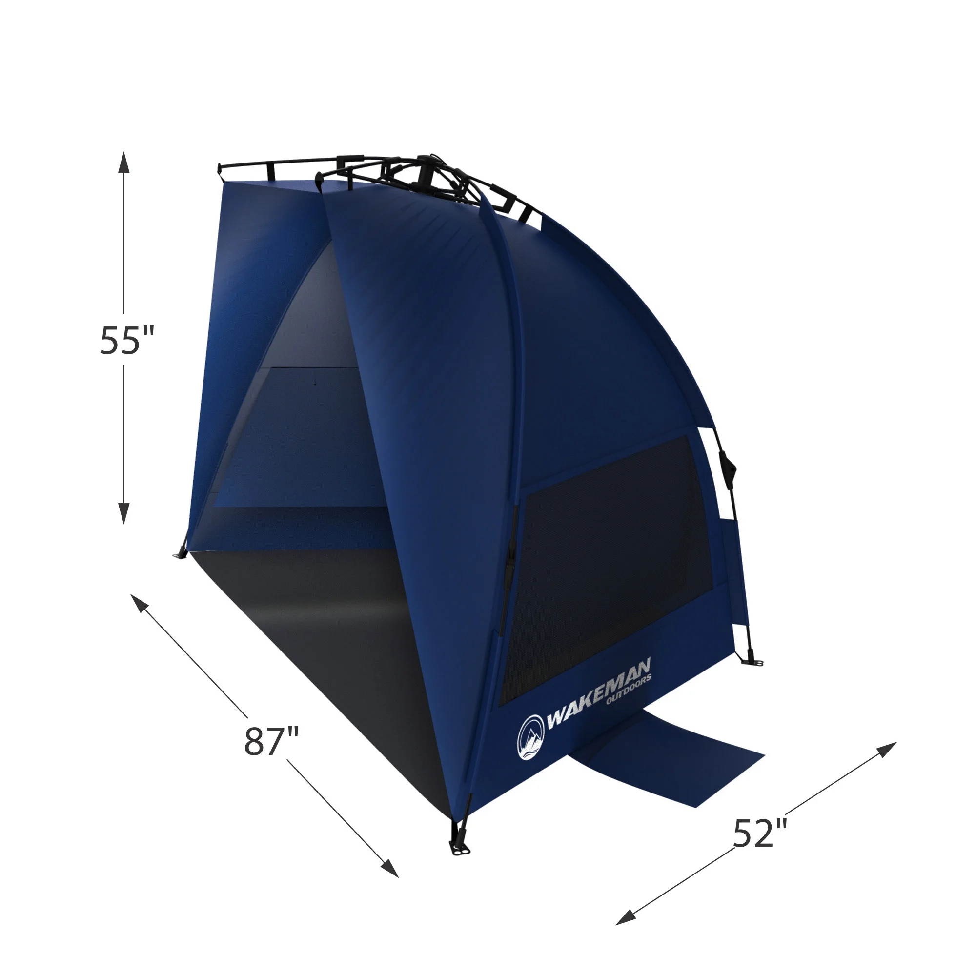 Pop Up Beach Tent- Water and Wind Resistant, with Carry Bag By Wakeman Outdoors (Blue)